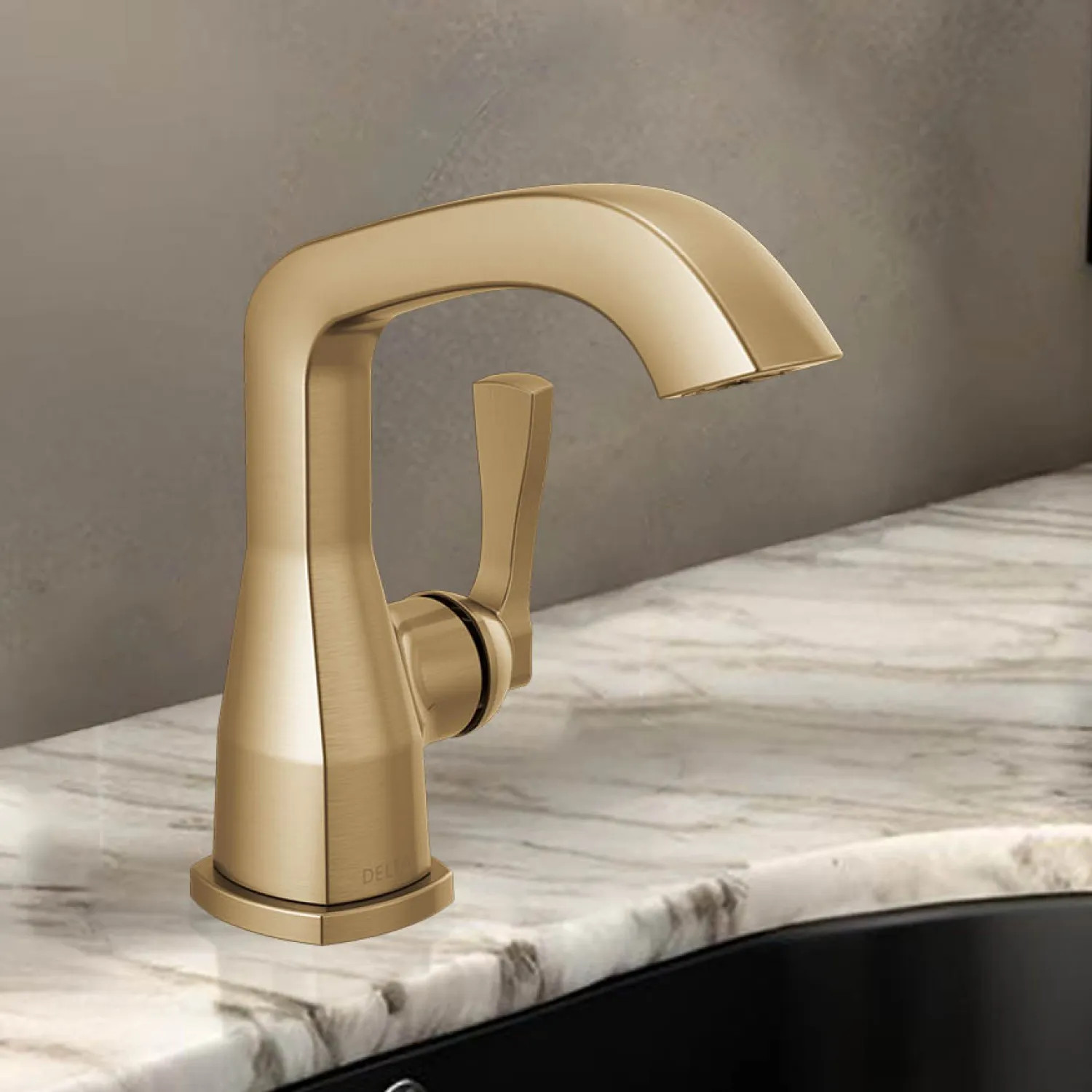 Delta 576-CZ-PR-MPU-DST Delta Stryke Bathroom Faucet With Metal Push Pop-Up Drain, Single Handle, DIAMOND Seal, ADA, 1.2 GPM, Lumicoat Champagne Bronze - 576-CZ-PR-MPU-DST