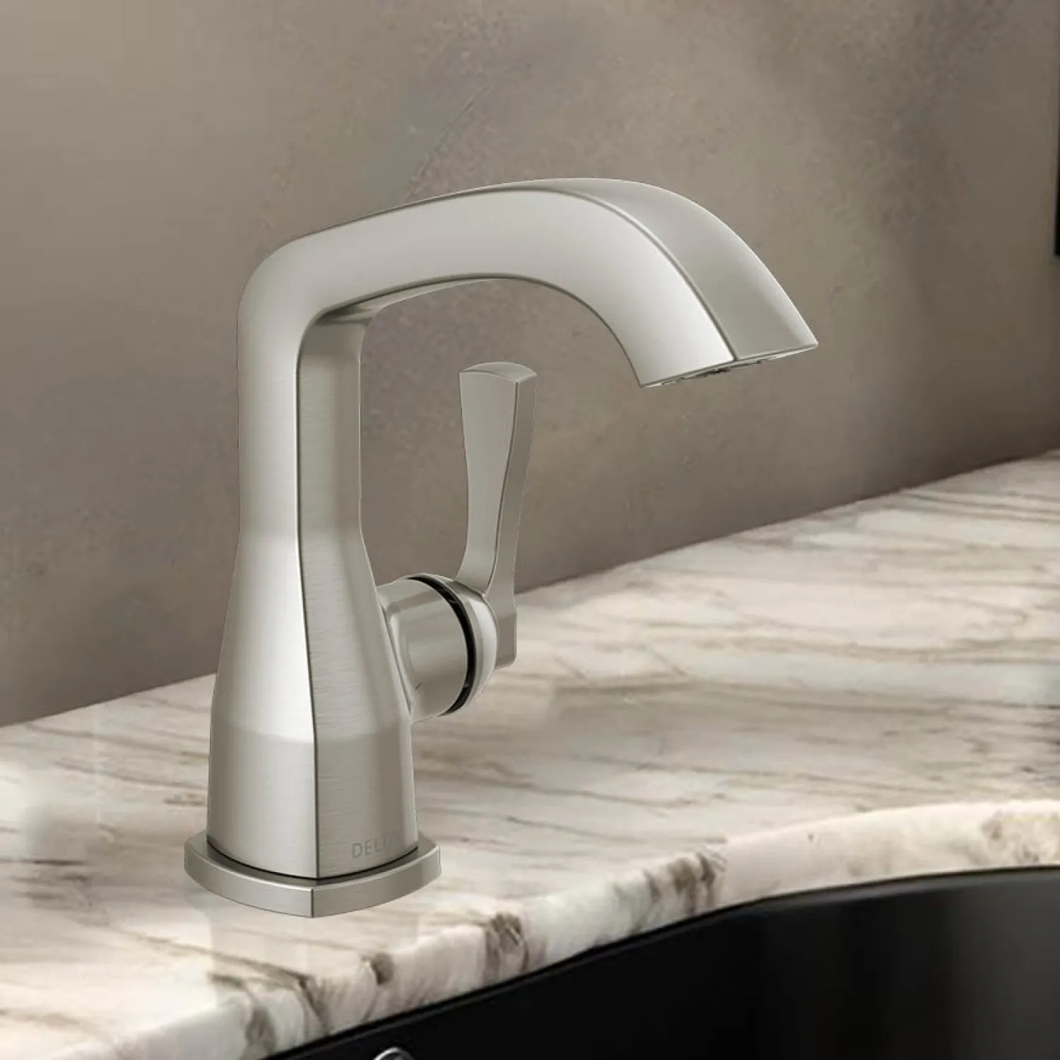 Delta 576-SS-PR-LPU-DST Delta Stryke Bathroom Faucet, Single Handle, DIAMOND Seal, ADA, 1.2 GPM, Lumicoat Stainless (Less Pop-Up) - 576-SS-PR-LPU-DST