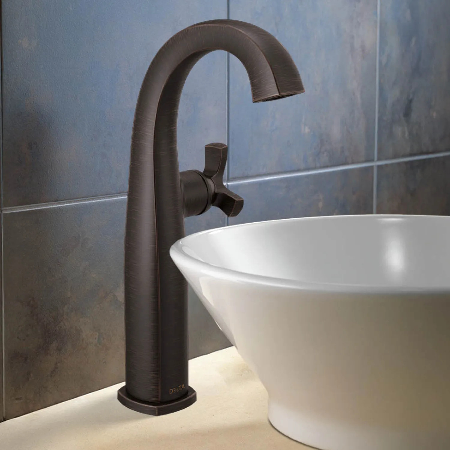 Delta 7776-RB-DST Delta Stryke Vessel Bathroom Faucet, Single Handle, Deck-Mount, DIAMOND Seal, 1.2 GPM, Venetian Bronze - 7776-RB-DST