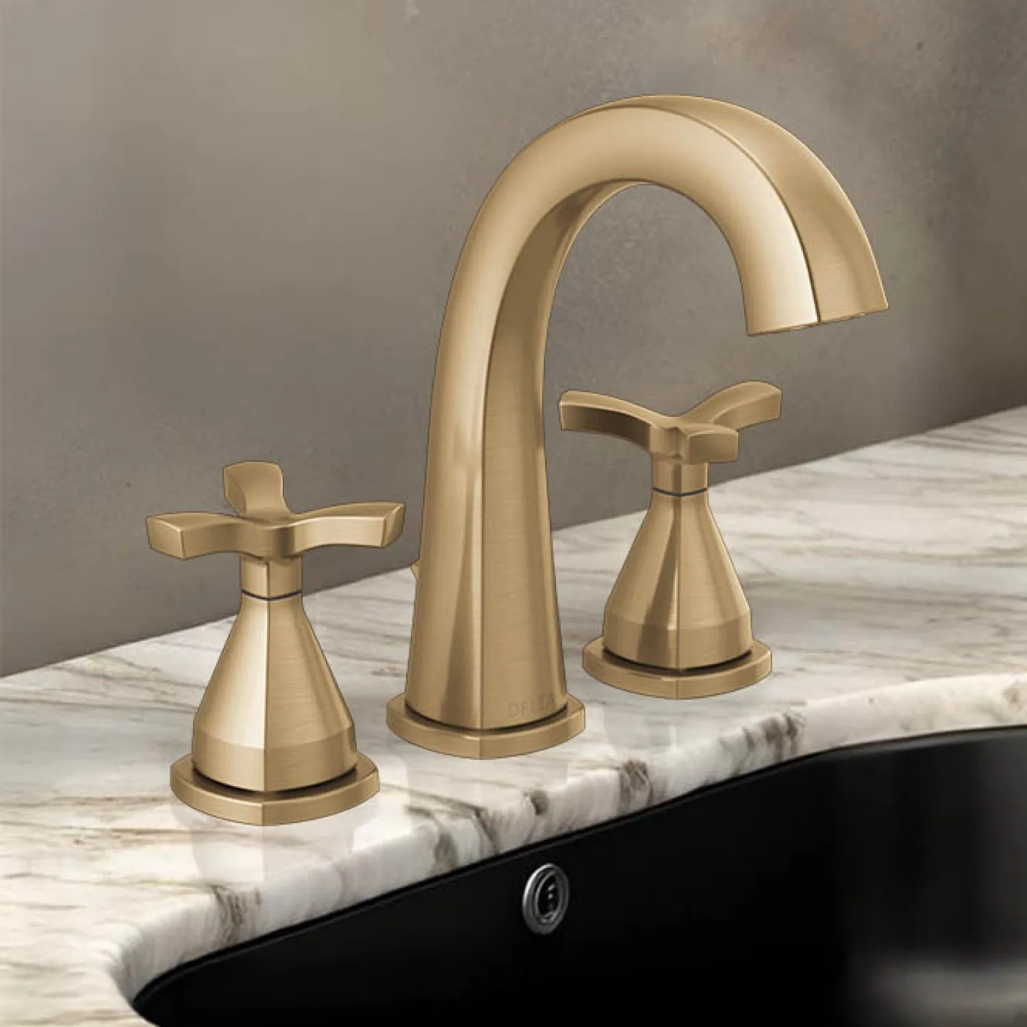 Delta 357756-CZ-PR-MPU-DST Delta Stryke Widespread Bathroom Faucet With Metal Pop-Up, Deck Mount, Two Handles, DIAMOND Seal, 1.2 GPM, Lumicoat Champagne Bronze - 357756-CZ-PR-MPU-DST
