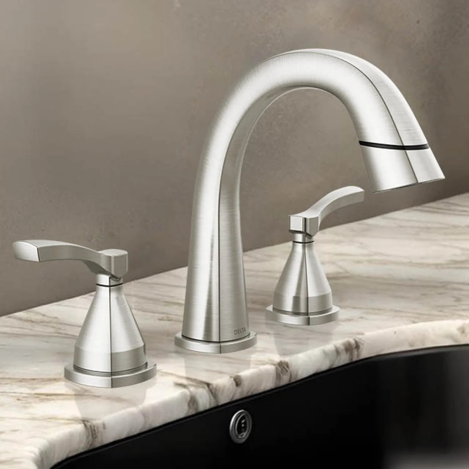 Delta 35775-SSPD-PR-DST Delta Stryke Widespread Bathroom Faucet, Two Handles, DIAMOND Seal, MagnaTite, ADA, 1.2 GPM, Lumicoat Stainless - 35775-SSPD-PR-DST
