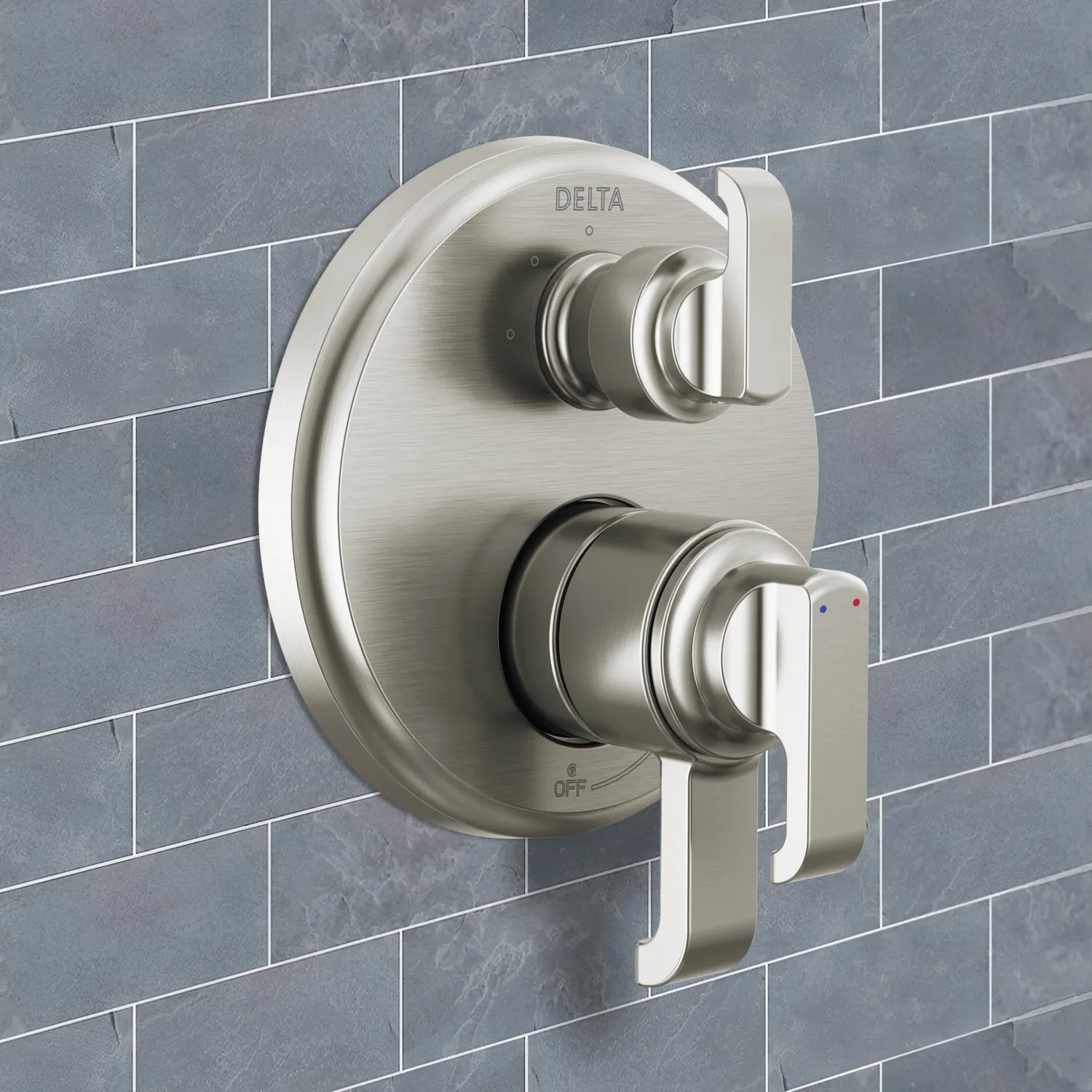 Delta T27889-SS-PR Delta Tetra Monitor 17 Three-Function Diverter Pressure Balance Valve Trim, ADA, 5.8 GPM, Lumicoat Stainless - T27889-SS-PR