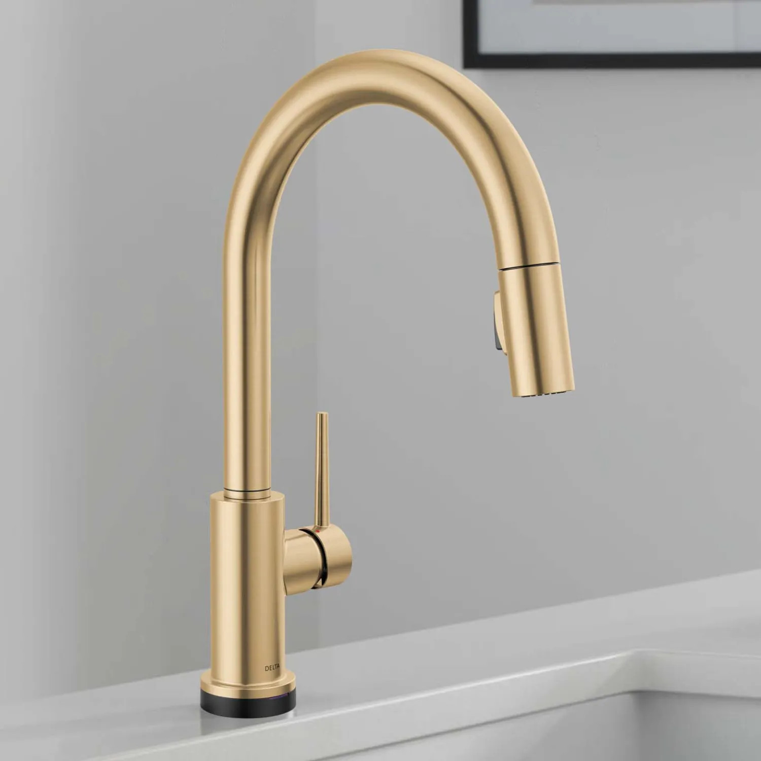 Delta Trinsic High Arc Single Handle Kitchen Faucet with Touch2O, Lever ...