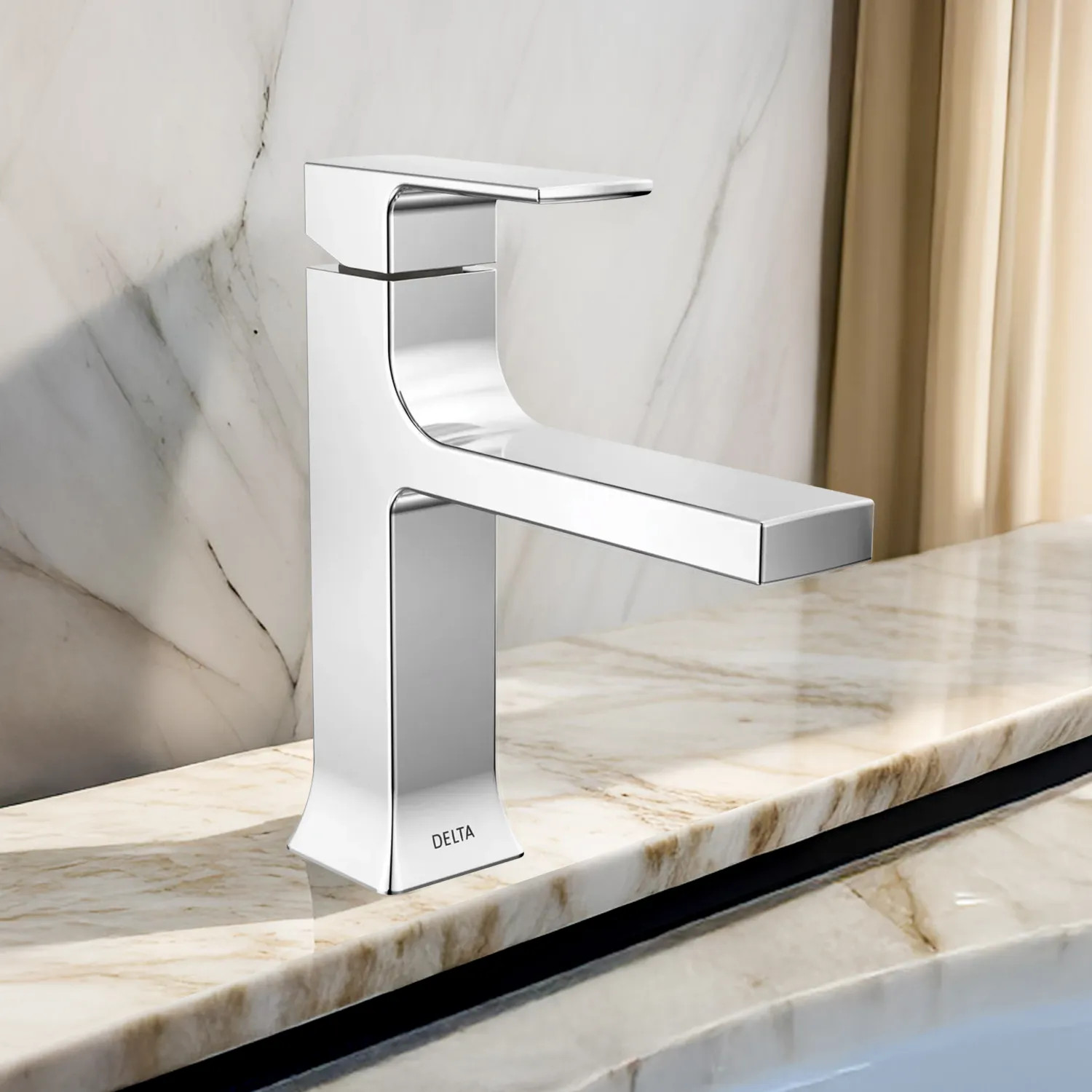 Delta 537-MPU-DST Delta Velum Single Handle Bathroom Faucet, Deck Mount, DIAMOND Seal, ADA, 1.2 GPM, Chrome - 537-MPU-DST
