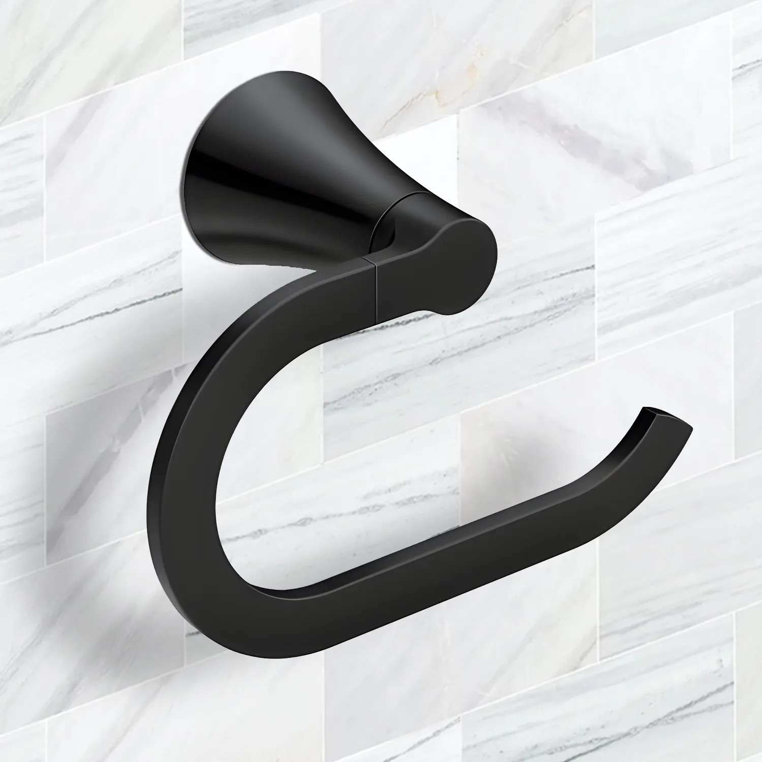 Moen YB0786BL Moen Jase Towel Ring, Matte Black - YB0786BL 