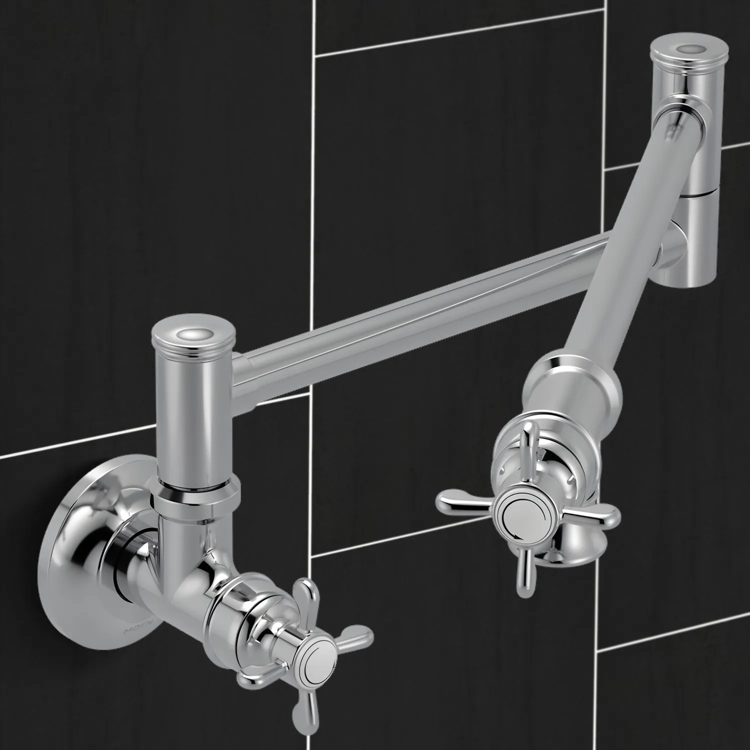 Moen S6641C Moen Weymouth Wall-Mounted Two-Handle Swing Arm Kitchen Pot Filler Faucet, 5.5 GPM, Chrome - S6641C 