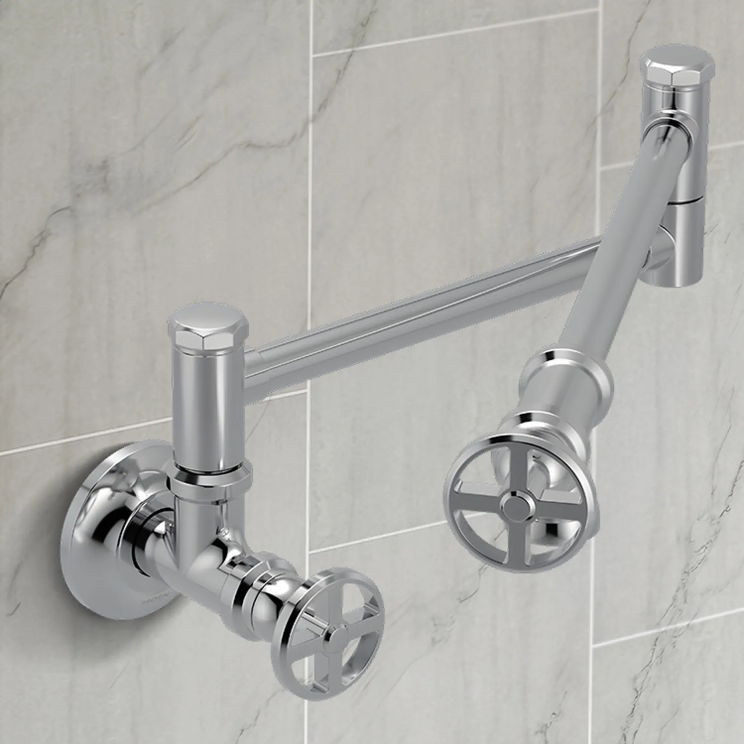 Moen S6642C Moen Paterson Wall-Mounted Two-Handle Swing Arm Kitchen Pot Filler Faucet, 5.5 GPM, Chrome - S6642C
