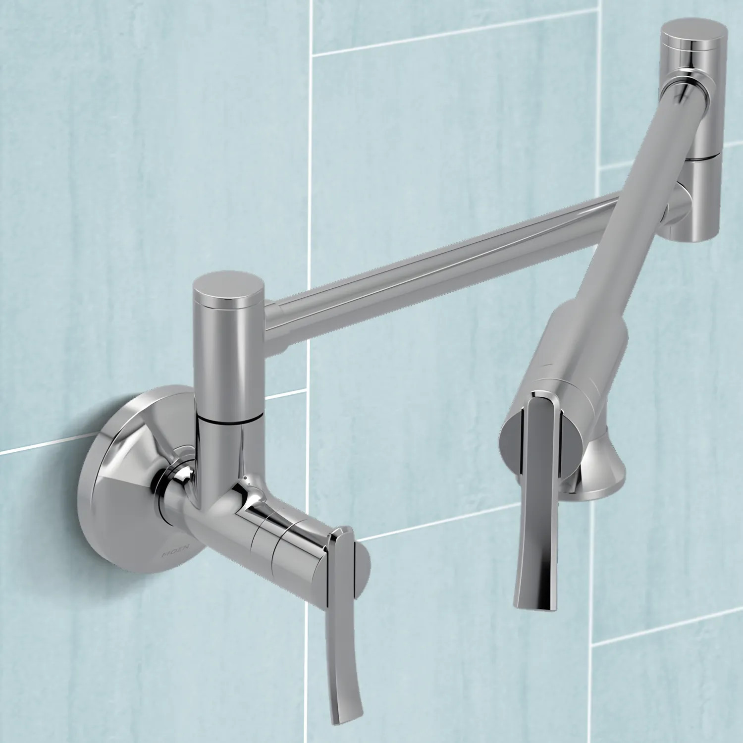 Moen S6651C Moen Sinema Wall-Mounted Two-Handle Swing Arm Kitchen Pot Filler Faucet, 5.5 GPM, Chrome - S6651C