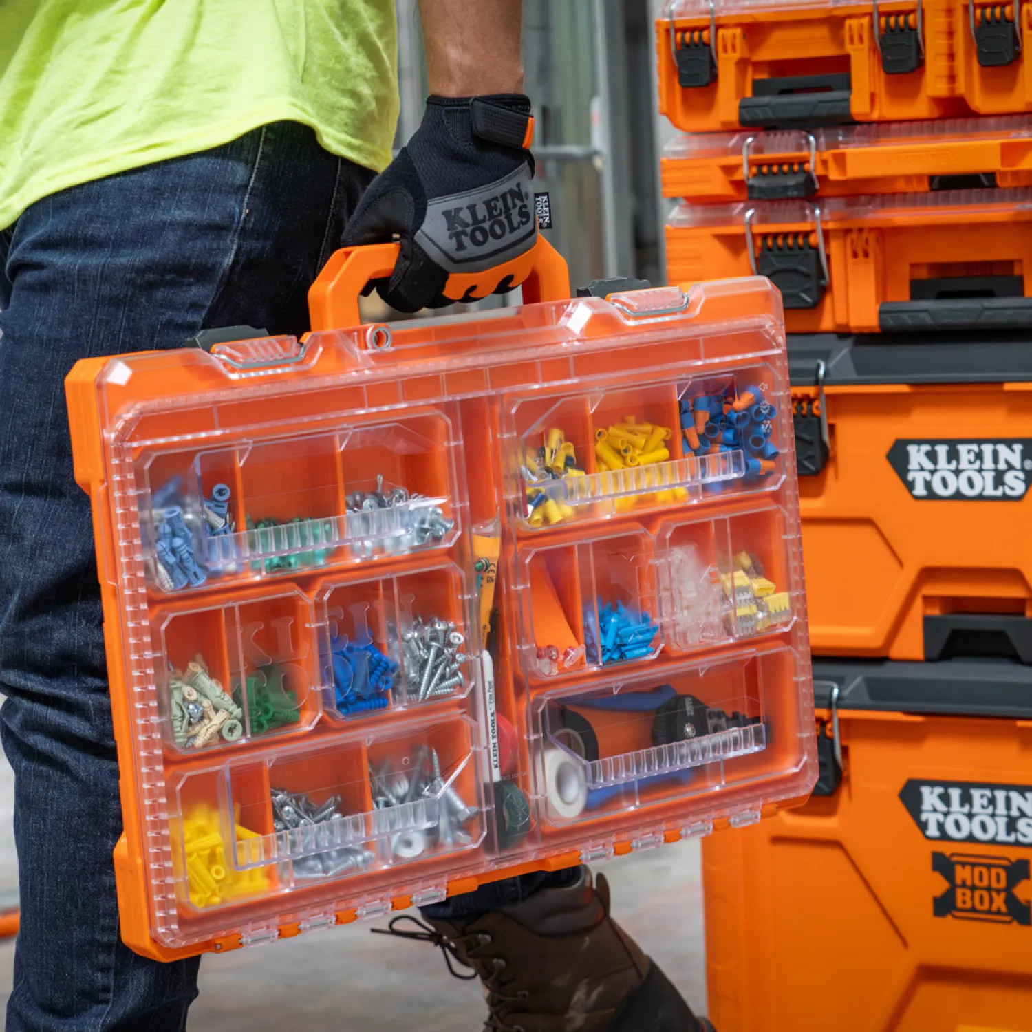 Klein 54807MB Klein MODbox Short Component Box, Full Width, Stackable, IP65 Rated - 54807MB