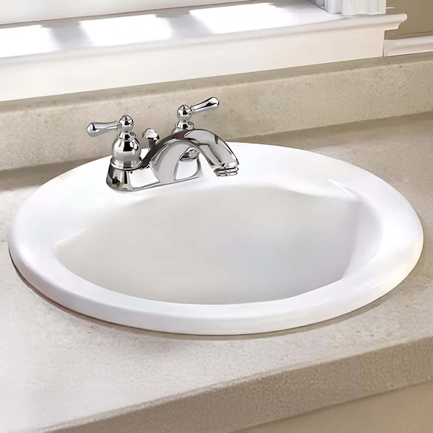 American Standard 0427.444EC.222 American Standard Cadet Round Drop-In Sink, 19-1/4