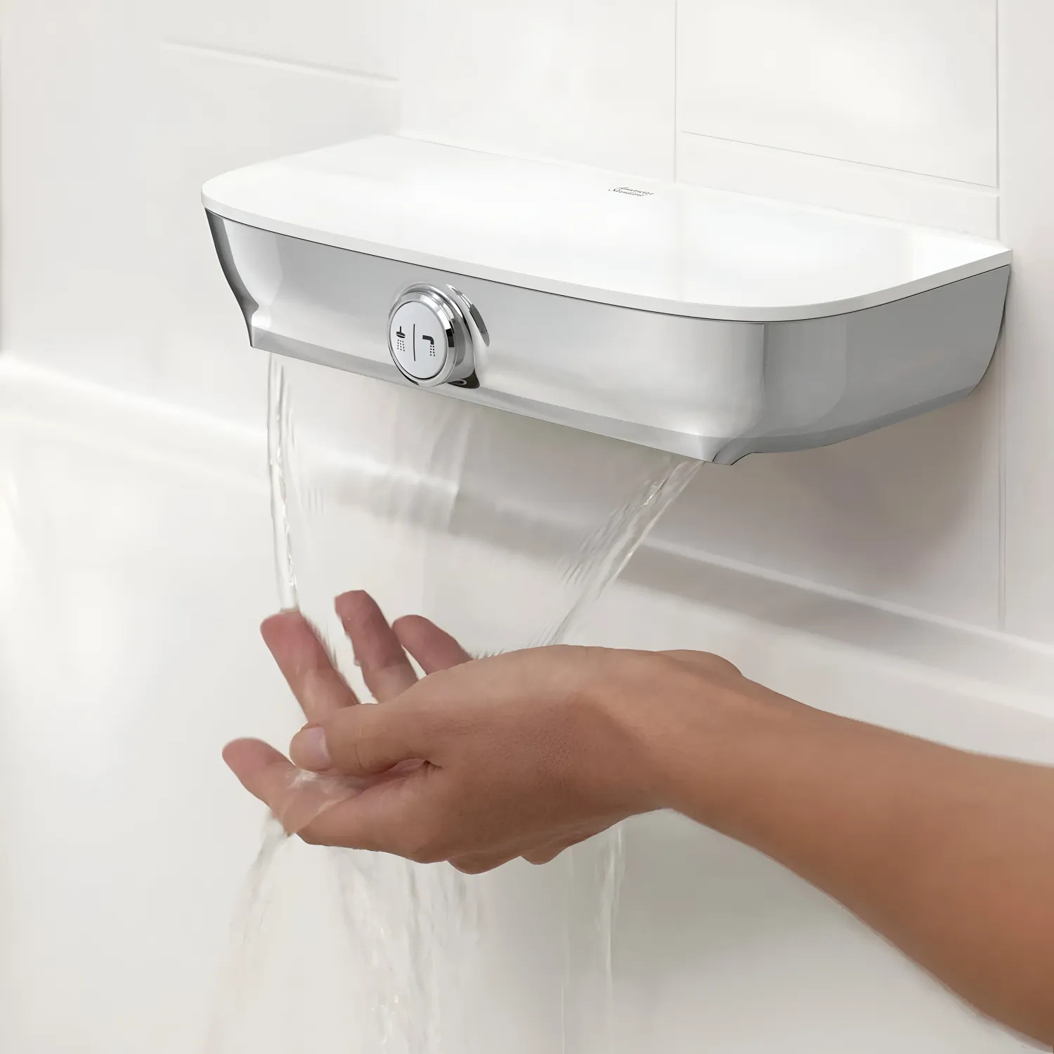 American Standard 8888116.002 American Standard Aspirations Waterfall Tub Spout with Push-Button Diverter, Acrylic Top, Polished Chrome - 8888116.002