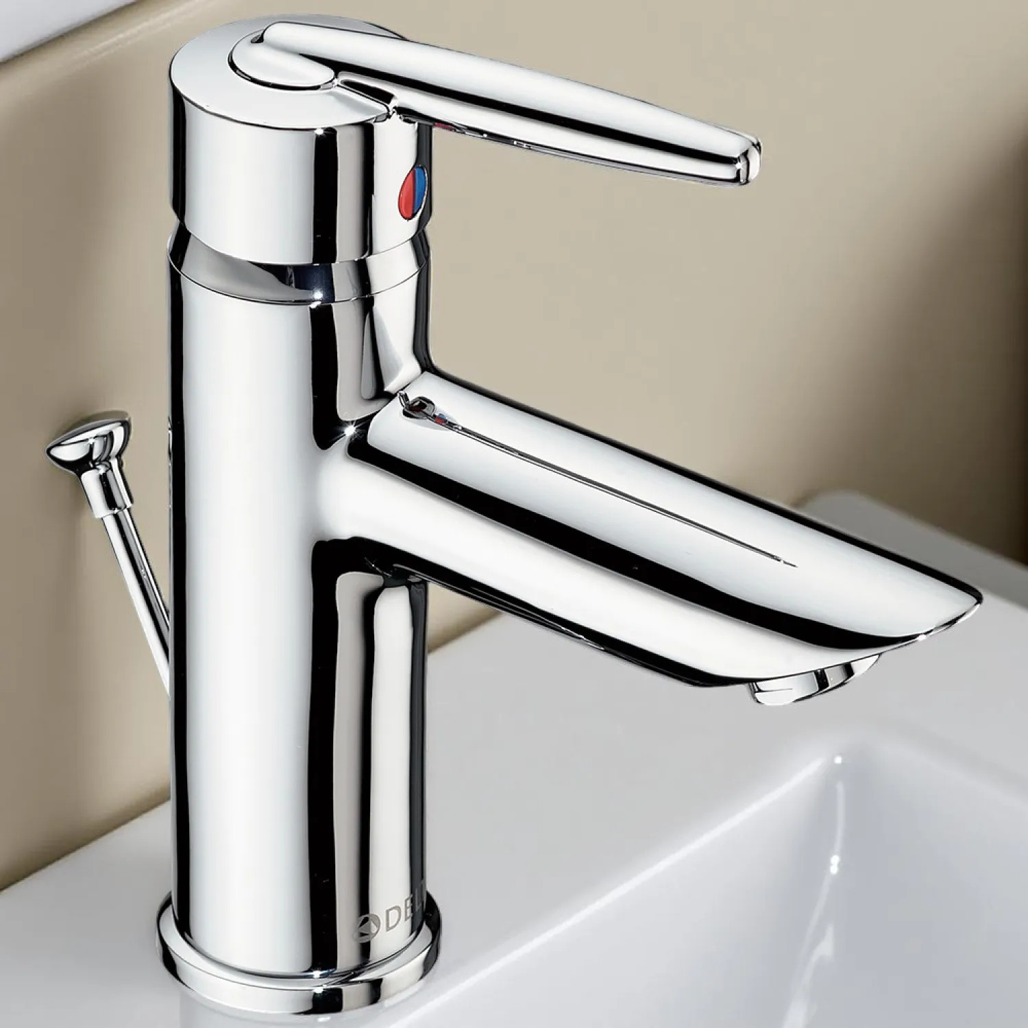 Delta Grail Single-Handle Bathroom Faucet w/ Pop-Up, Stick Handle ...