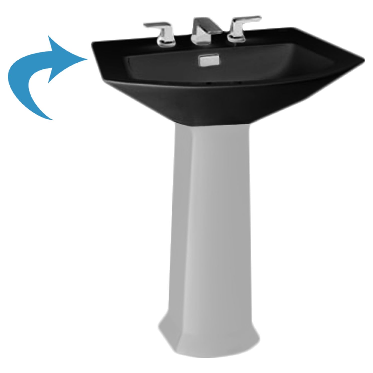Toto LT960.8#51 Toto LT960.8#51 Ebony Soiree Pedestal Lavatory, Sink Only 8
