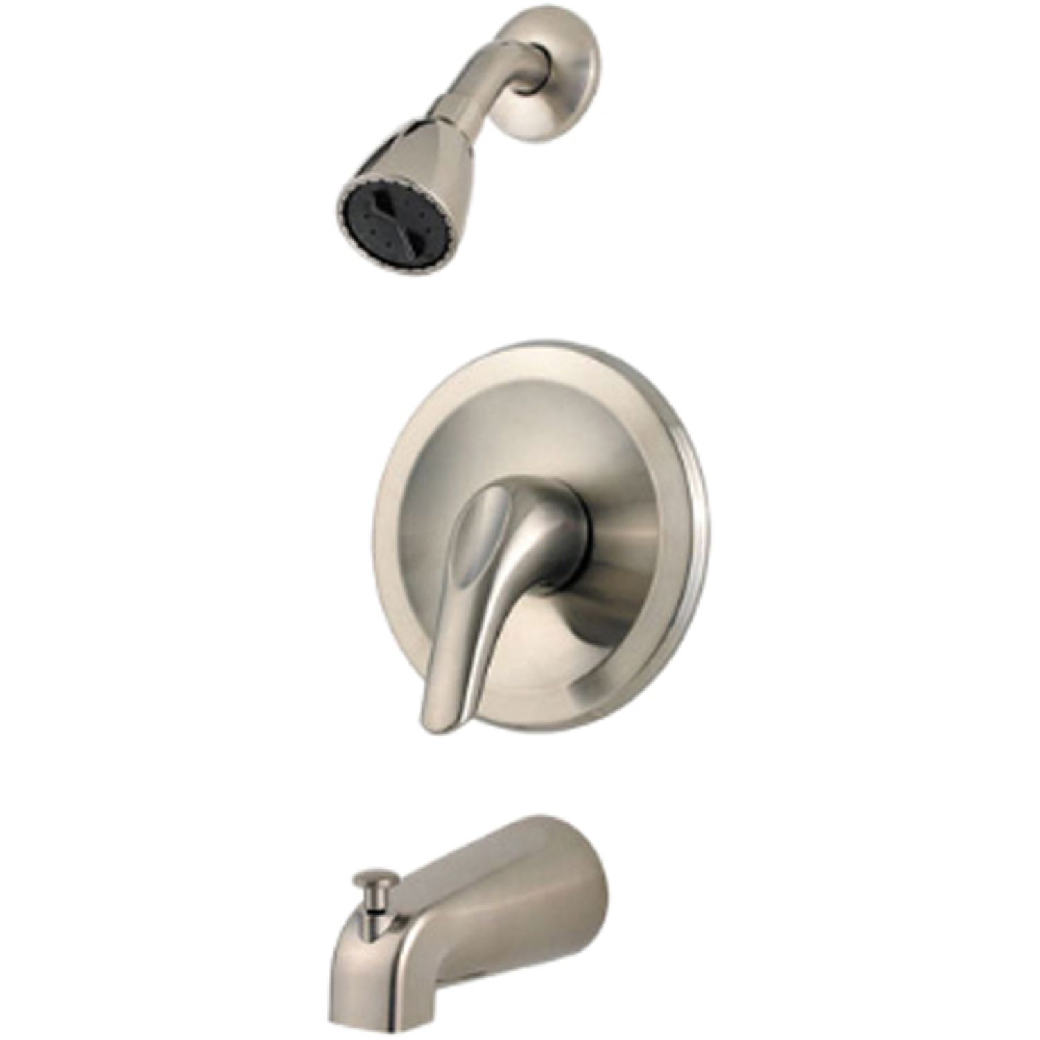 Pfister R89-030K Pfister Pfirst Brushed Nickel Single Lever Handle Tub and Shower Trim Ki, QuickConnect Spout, 2.5 GPM, Single-Spray Functiont - R89-030K