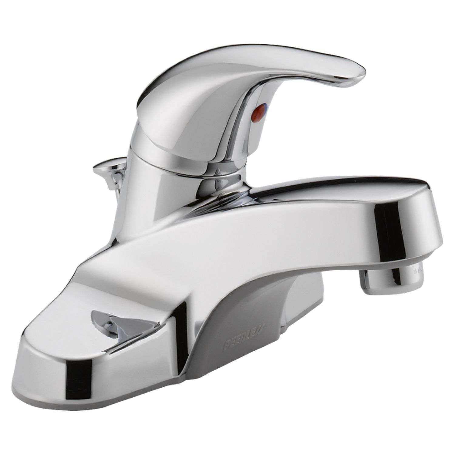 Peerless P136LF Peerless Centerset Deck-Mount Bathroom Faucet with Plastic Pop-Up Drain, Single-Handle, 1.0 GPM, Lever Handle, ADA, WaterSense, Chrome - P136LF