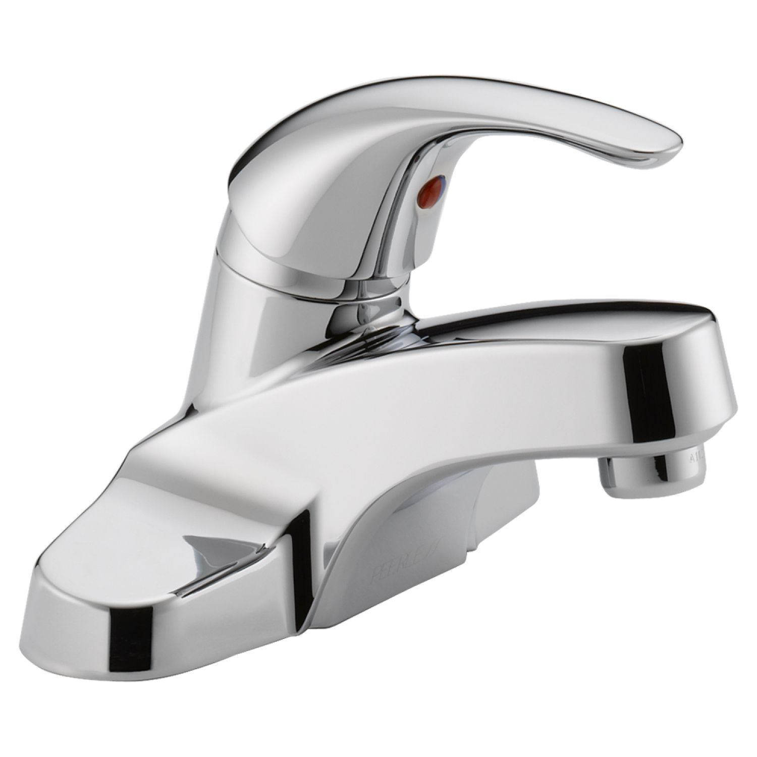 Peerless P138LF-M Peerless Centerset Bathroom Faucet with Metal Grid Strainer, Red/Blue Indicator, Single-Handle, 1.0 GPM, Lever Handle, ADA, WaterSense, Chrome - P138LF-M