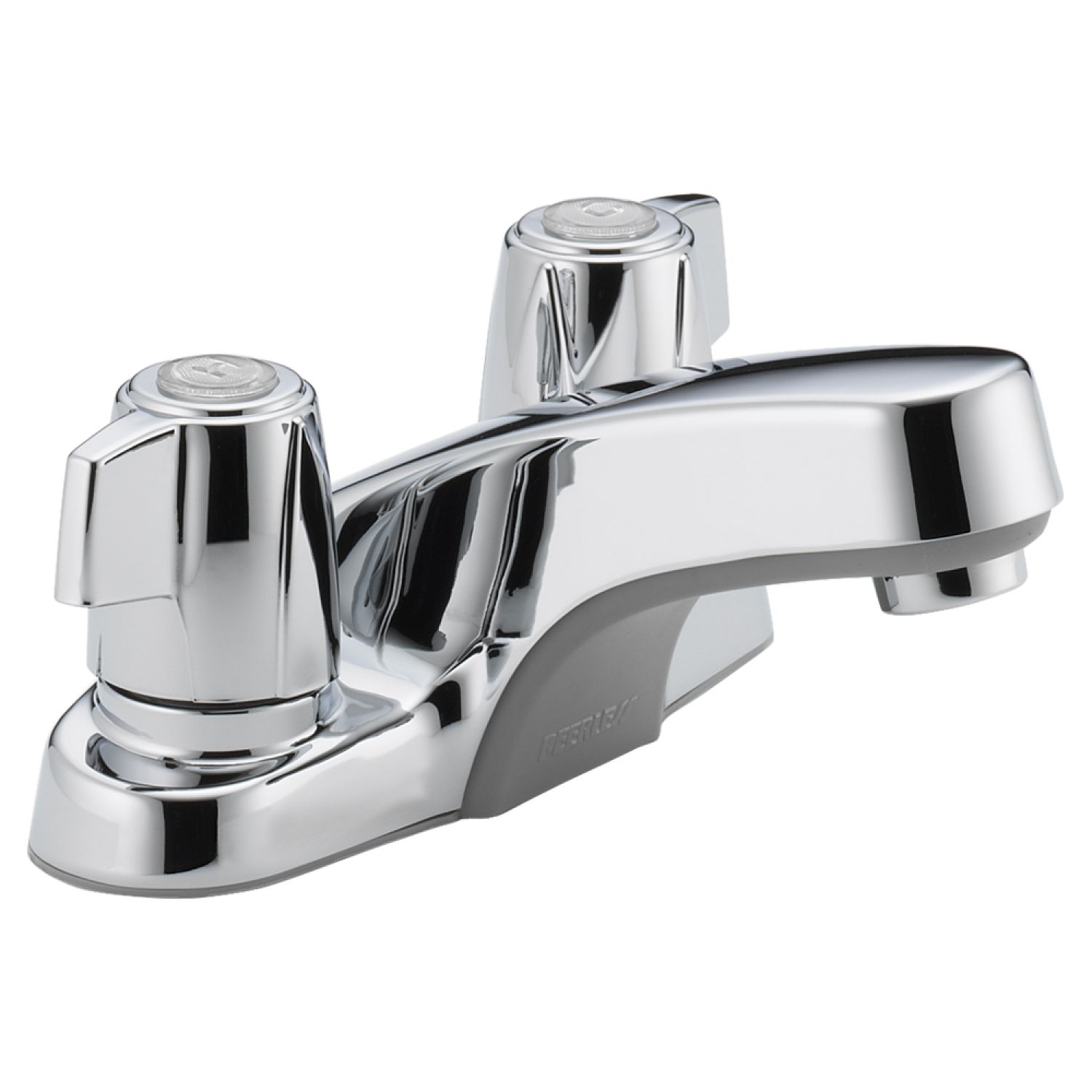 Peerless P241LF Peerless Centerset Bathroom Faucet, Standard Spout, Two-Handle, 1.0 GPM, Mini Blade Handle, WaterSense, Less Pop-Up, Chrome - P241LF