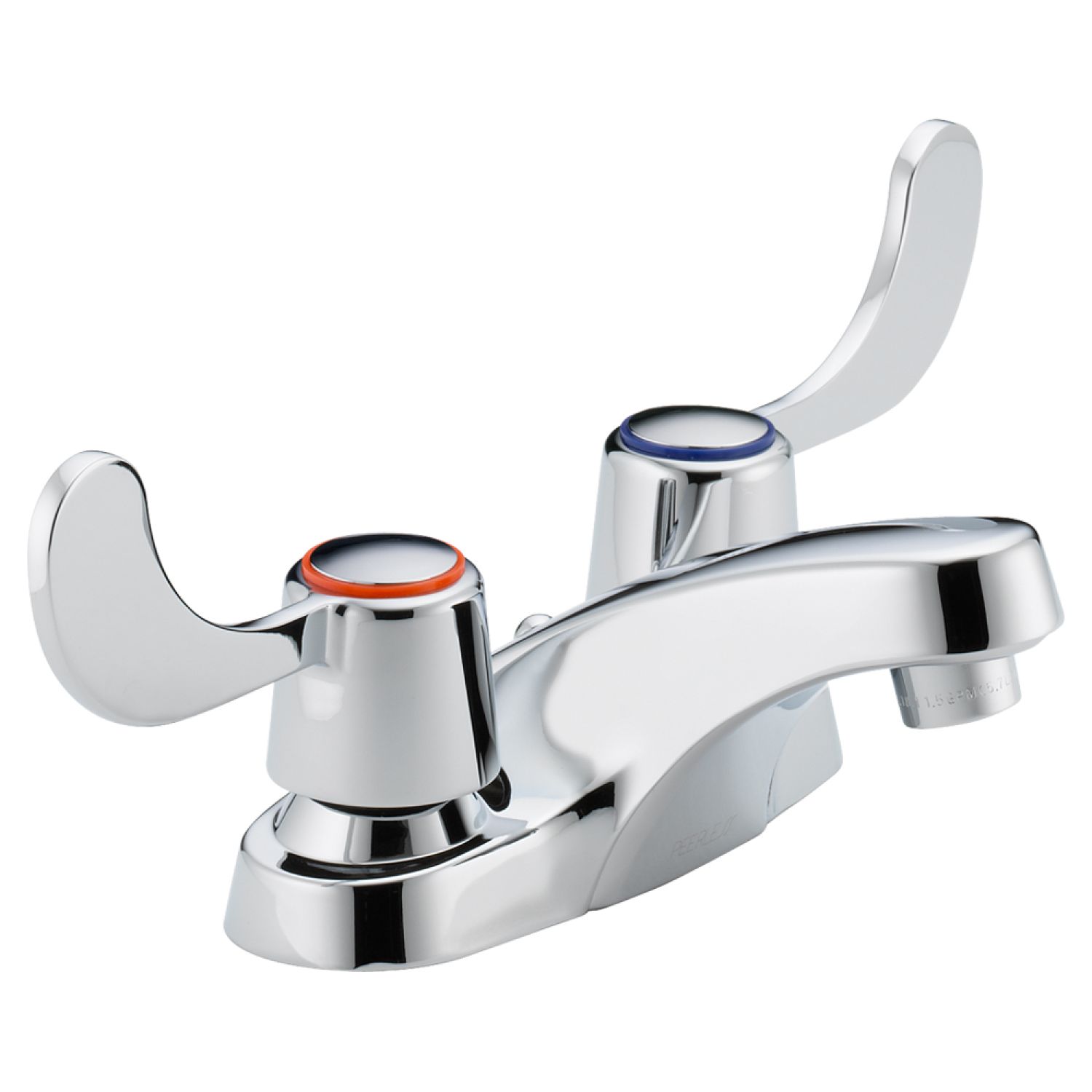 Peerless P248LF-M Peerless Centerset Bathroom Faucet with Metal Grid Strainer, Standard Spout, Two-Handle, 1.0 GPM, Blade Lever Handle, ADA, WaterSense, Chrome - P248LF-M