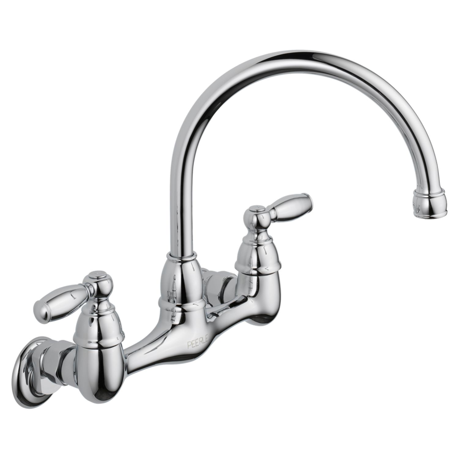 Peerless P299305LF Peerless Claymore Two Handle Wall-Mount Bridge Kitchen Faucet, Chrome - P299305LF