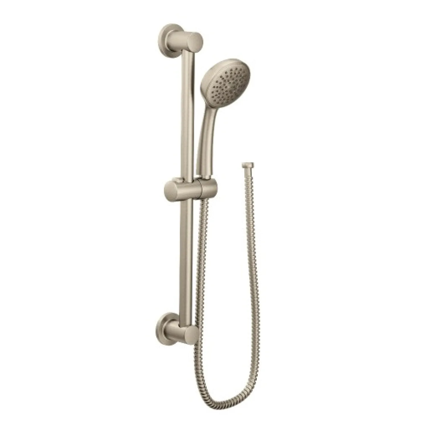 Moen 3868EPBN Moen 4in Single-Function Handheld Shower with 24in Slide Bar, Round, Eco-Performance, 1.75 GPM, WaterSense, 59in Hose, Brushed Nickel - 3868EPBN