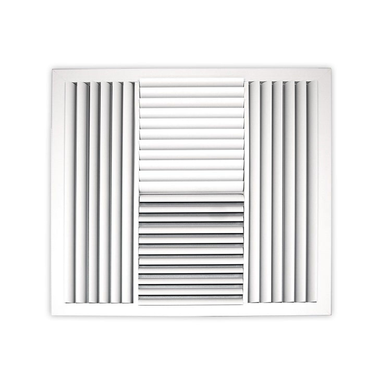 Shoemaker CBT-1X2 1' x 2' Adjustable Curved Blade T-Bar Diffuser, White - Shoemaker CB-T-1X2