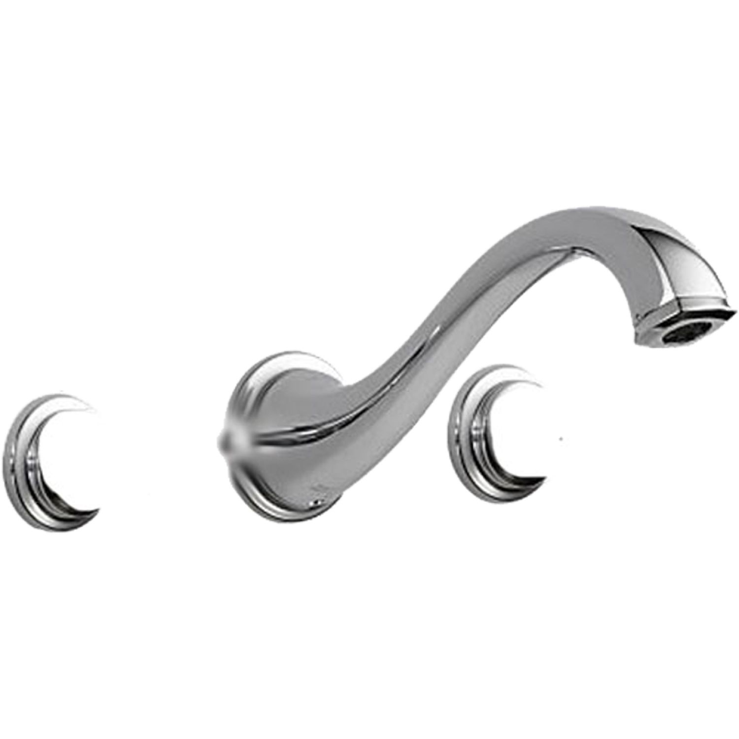 Brizo 65885LF-PCLHP Brizo Charlotte Two-Handle Widespread Wall-Mount Polished Chrome Bathroom Faucet with Grid Strainer, 1.5 GPM, Less Handles - 65885LF-PCLHP