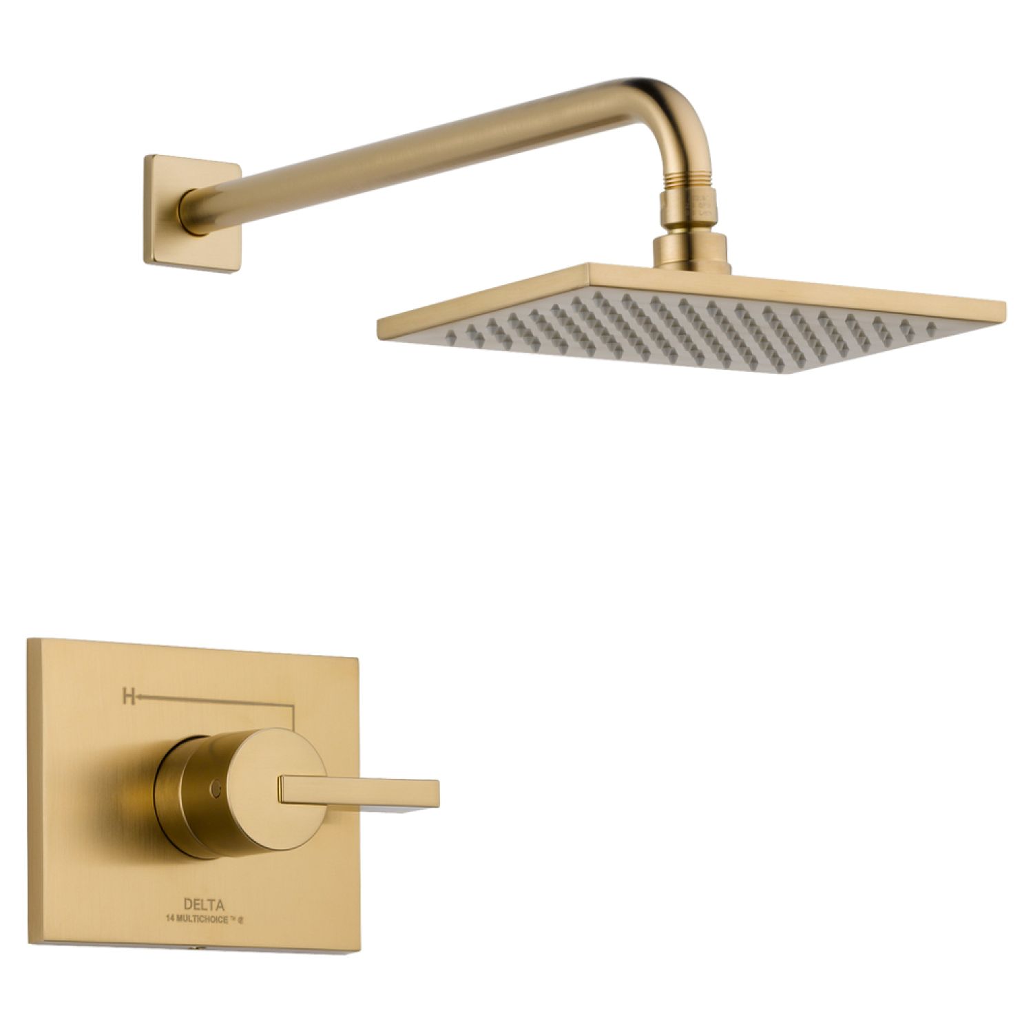 Delta T14253-CZ Delta Vero Monitor 14 Series Single-Handle Raincan Shower Faucet, Single Setting, Touch-Clean, 2.5 GPM, Lever Handle, ADA, Champagne Bronze - T14253-CZ
