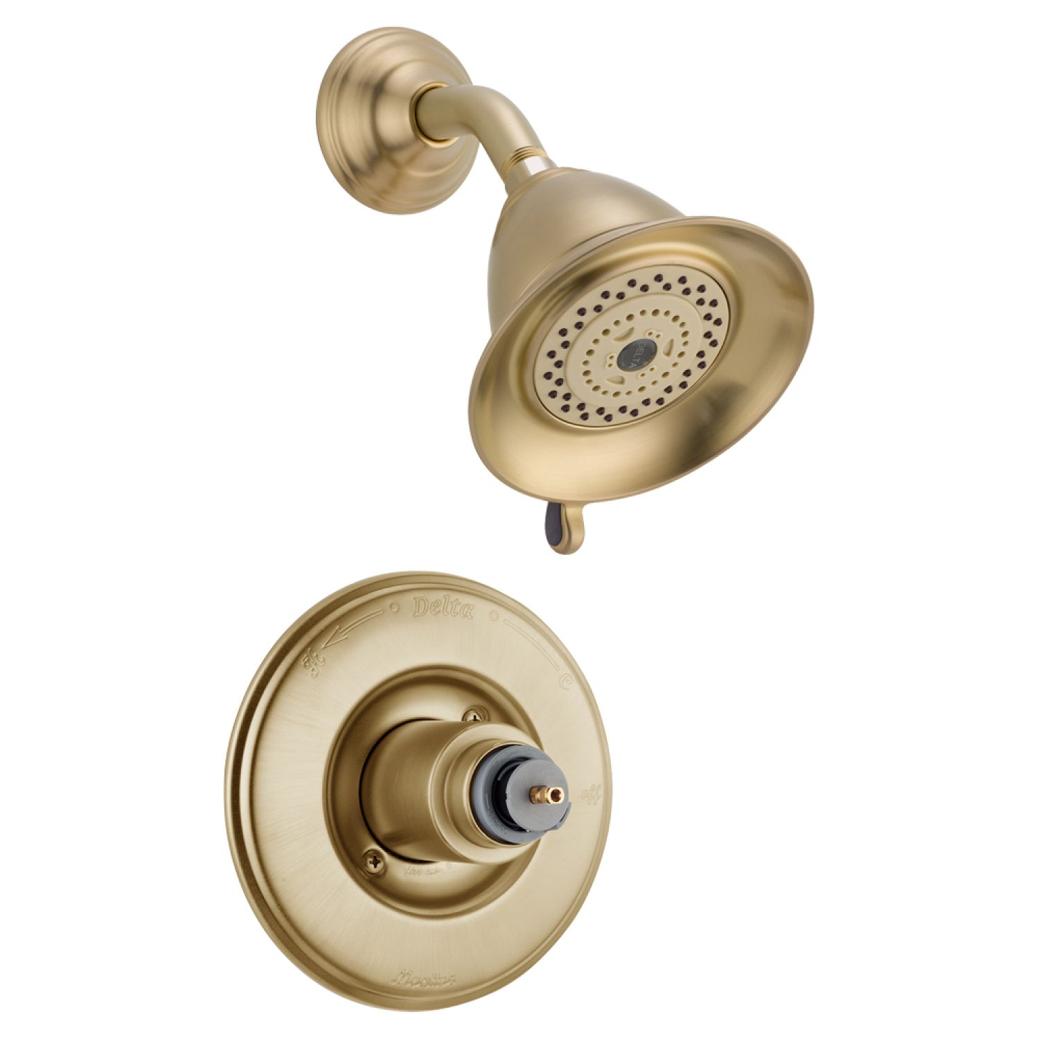 Delta T14255-CZLHP Delta Victorian Monitor 14 Series Shower Faucet with 3-Setting Showerhead, Touch-Clean, 2.5 GPM, Less Handle, Champagne Bronze - T14255-CZLHP