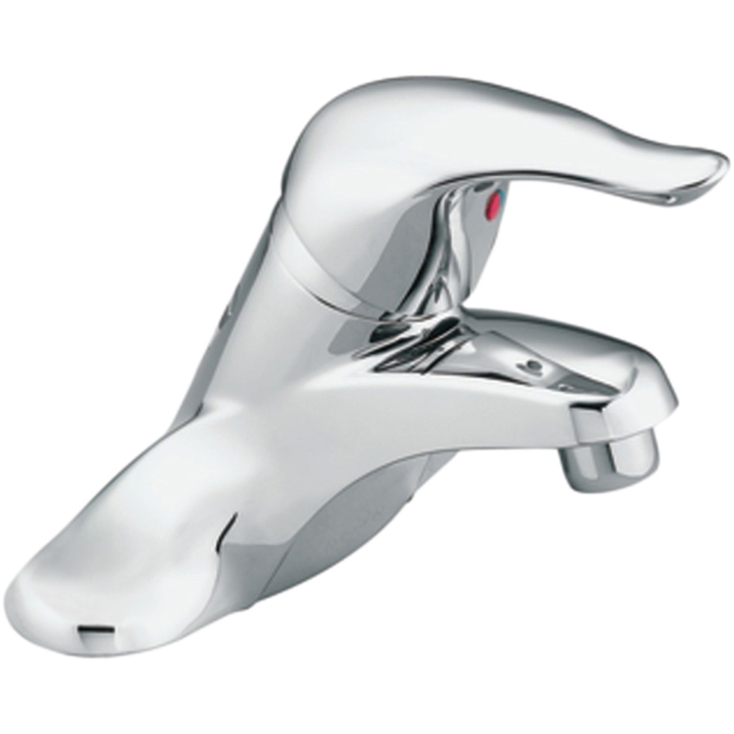 Moen L64601 Moen Chateau Single-Handle Low Arc Chrome Centerset Bathroom Faucet, ADA Lever Handle, Three-Hole, WaterSense, Less Drain, Bulk Pack - L64601