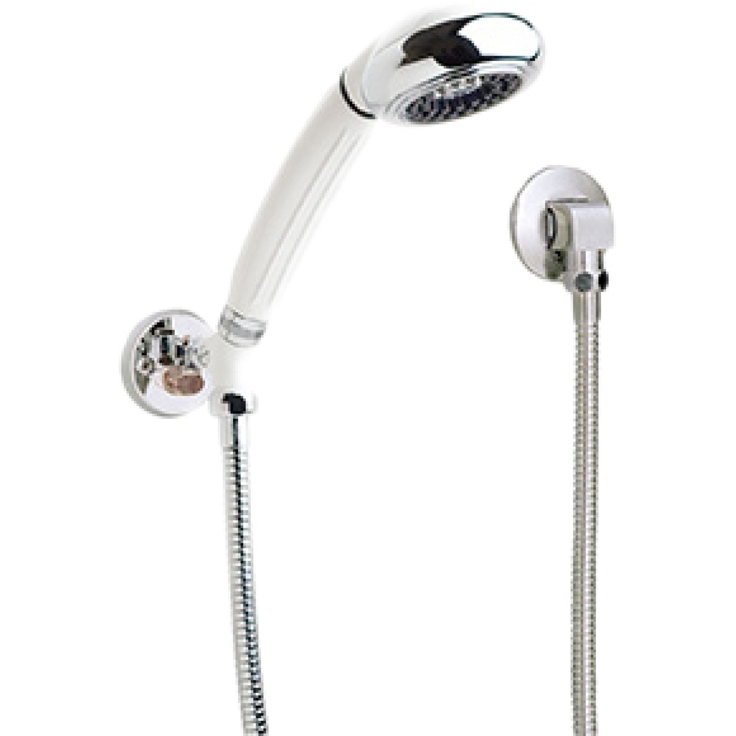 Symmons FS-STN Symmons Single-Mode Hand Shower Assembly with In-Line Vacuum Breaker and 60in Flexible Metal Hose, 2.5 GPM, Satin Nickel - FS-STN