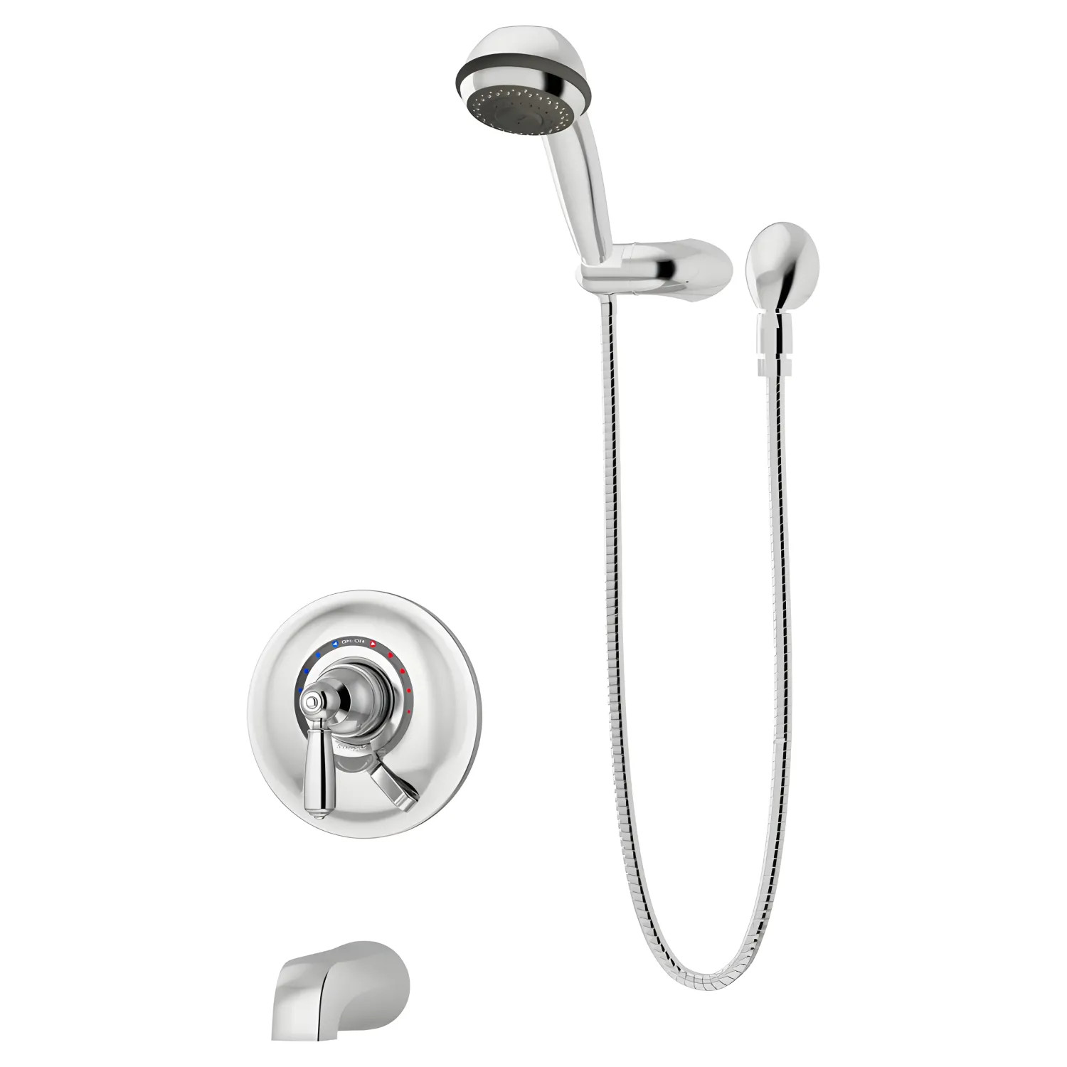 Symmons S-4704-TRM Symmons Allura Tub/Shower Faucet with 3-Mode Hand Shower, Less Showerhead, Metal Lever Handle, Non-Diverter Tub Spout, 2 GPM, Polished Chrome - S-4704-TRM