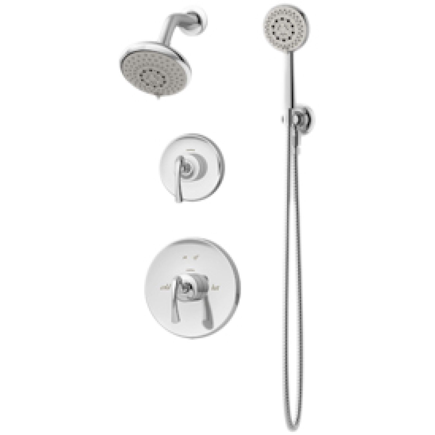 Symmons 5205 Symmons Ballina Series Shower/Hand Shower System with Temptrol Pressure-Balancing Mixing Valve, ADA-Compliant, 2.5 GPM, Polished Chrome - 5205