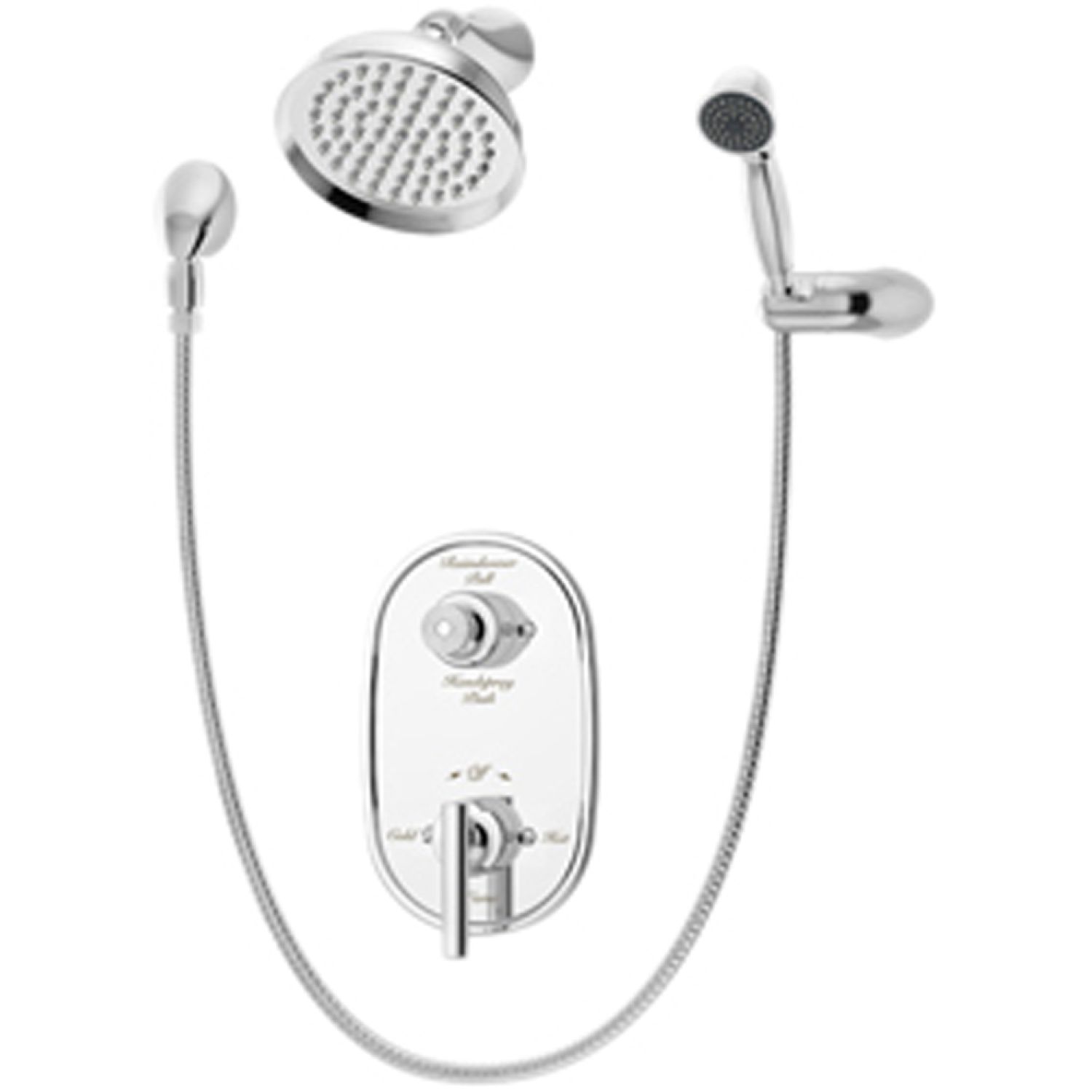 Symmons 4605-STN Symmons Lucetta Series Shower System with Temptrol Pressure-Balancing Mixing Valve and Push-Button Diverter, 2.5 GPM, Polished Chrome - 4605