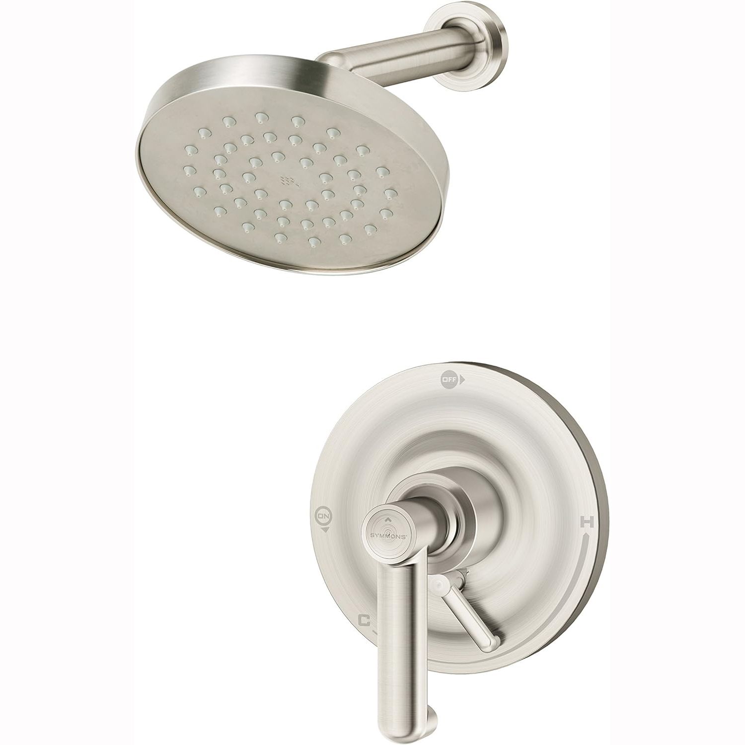 Symmons S-5301-STN-TRM Symmons Museo Single-Function Shower Faucet, Trim Only, Metal Lever Handle with Integral Volume Control, 2 GPM, Satin Nickel - S-5301-STN-TRM