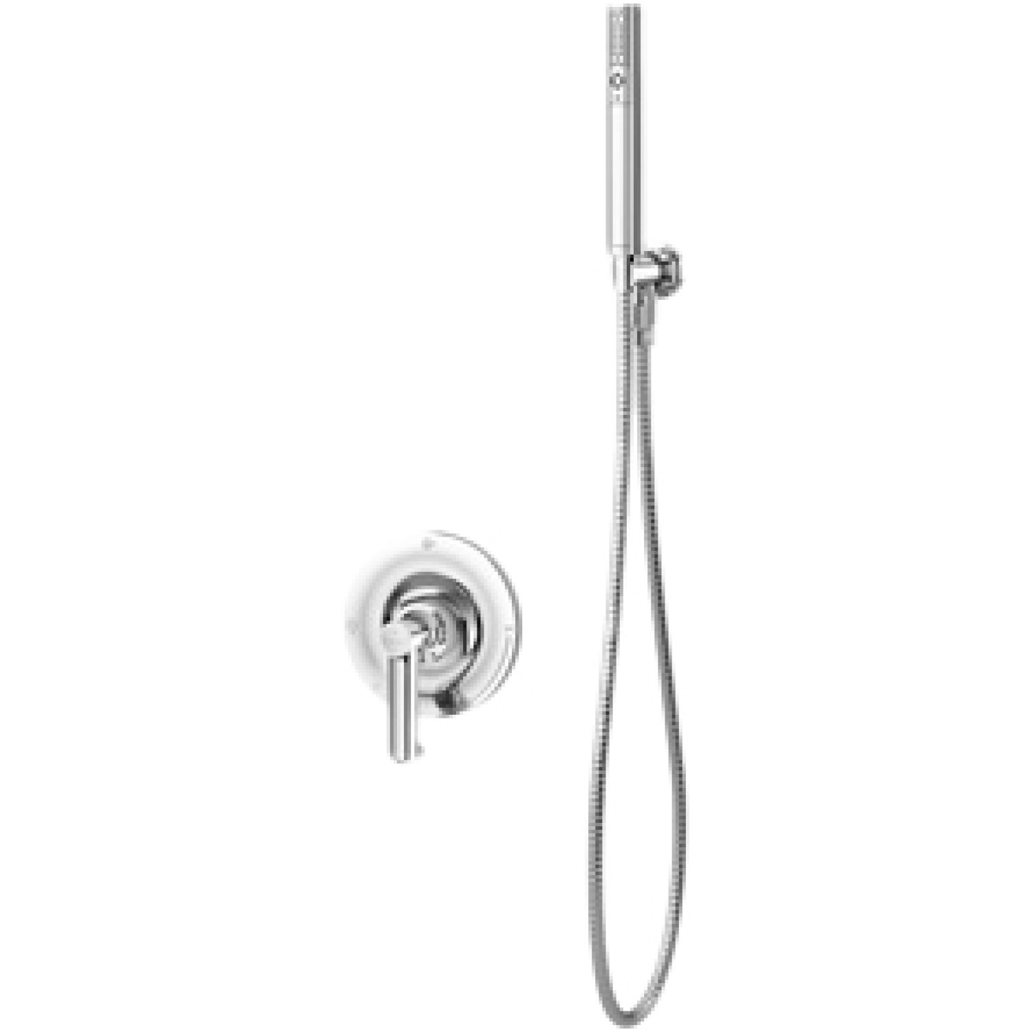 Symmons 5303-BLK-TRM Symmons Museo Shower Faucet with 2-Mode Hand Shower, Trim Only, Less Valve, Less Tub Spout, 2 GPM, Polished Graphite - 5303-BLK-TRM