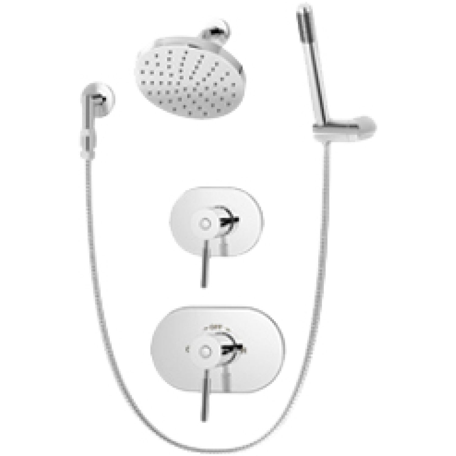 Symmons 4305 Symmons Sereno Series Shower/Hand Shower System with Temptrol Pressure-Balancing Mixing Valve, 2.5 GPM, Polished Chrome - 4305