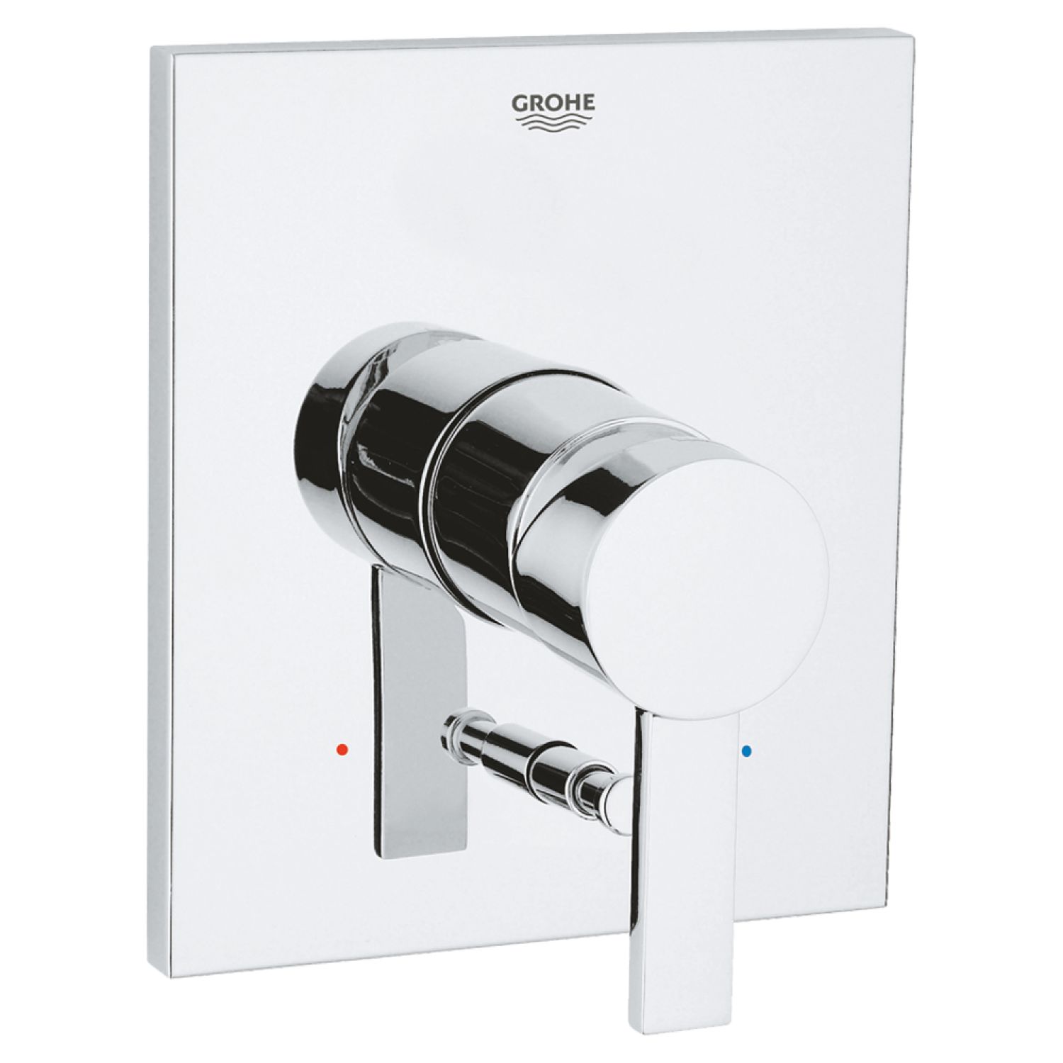 Grohe 19376000 Grohe Allure Pressure Balance Single-Handle Valve Trim w/ Push-Button Diverter, Lever Handle, StarLight Chrome - 19376000
