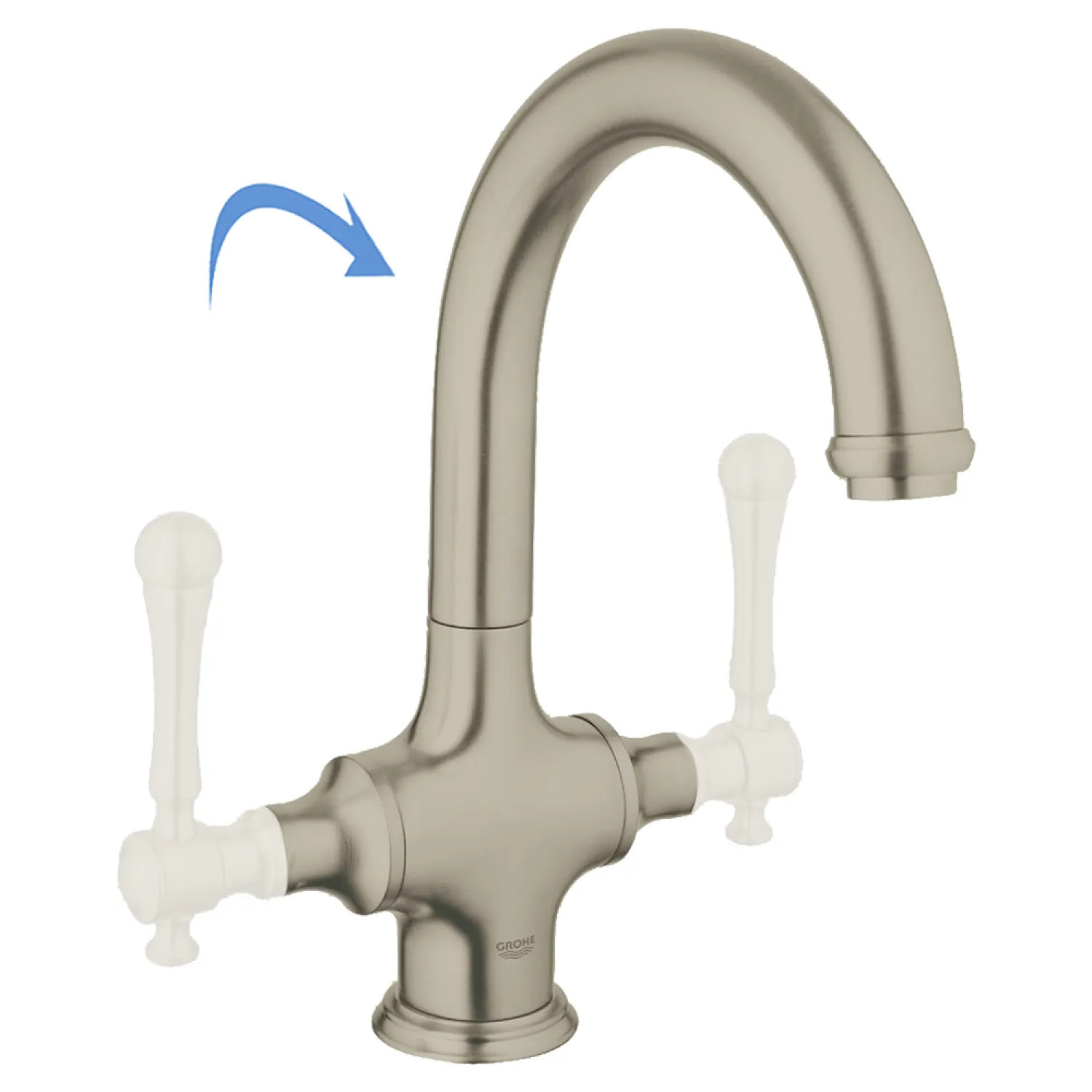 Grohe 31055EN0 Grohe High Profile Two Handle Bar/Prep Faucet, 1 Hole, Infinity Brushed Nickel - 31055EN0