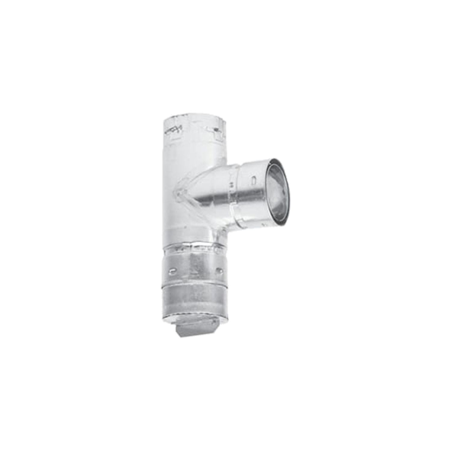 Metal-Fab 3PVCT Metal Fab 3PVCT 3 Biomass Chimney L Vent Galvanized Vertical Cleanout Tee W/Cap