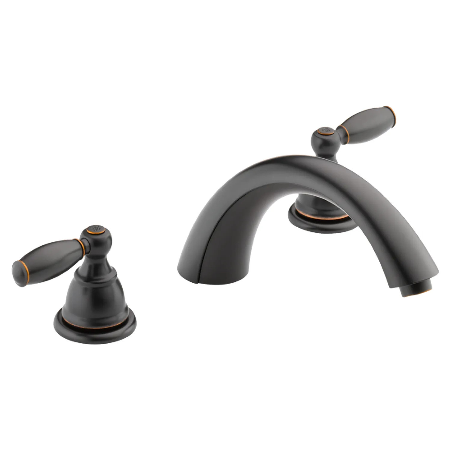 Peerless PTT298696-OB Peerless APEX Roman Tub Faucet Trim, Lever Handles, Oil Bronze Finish, 8-3/32in Spout Reach, Deck Mount, Tree-Hole Installation - PTT298696-OB