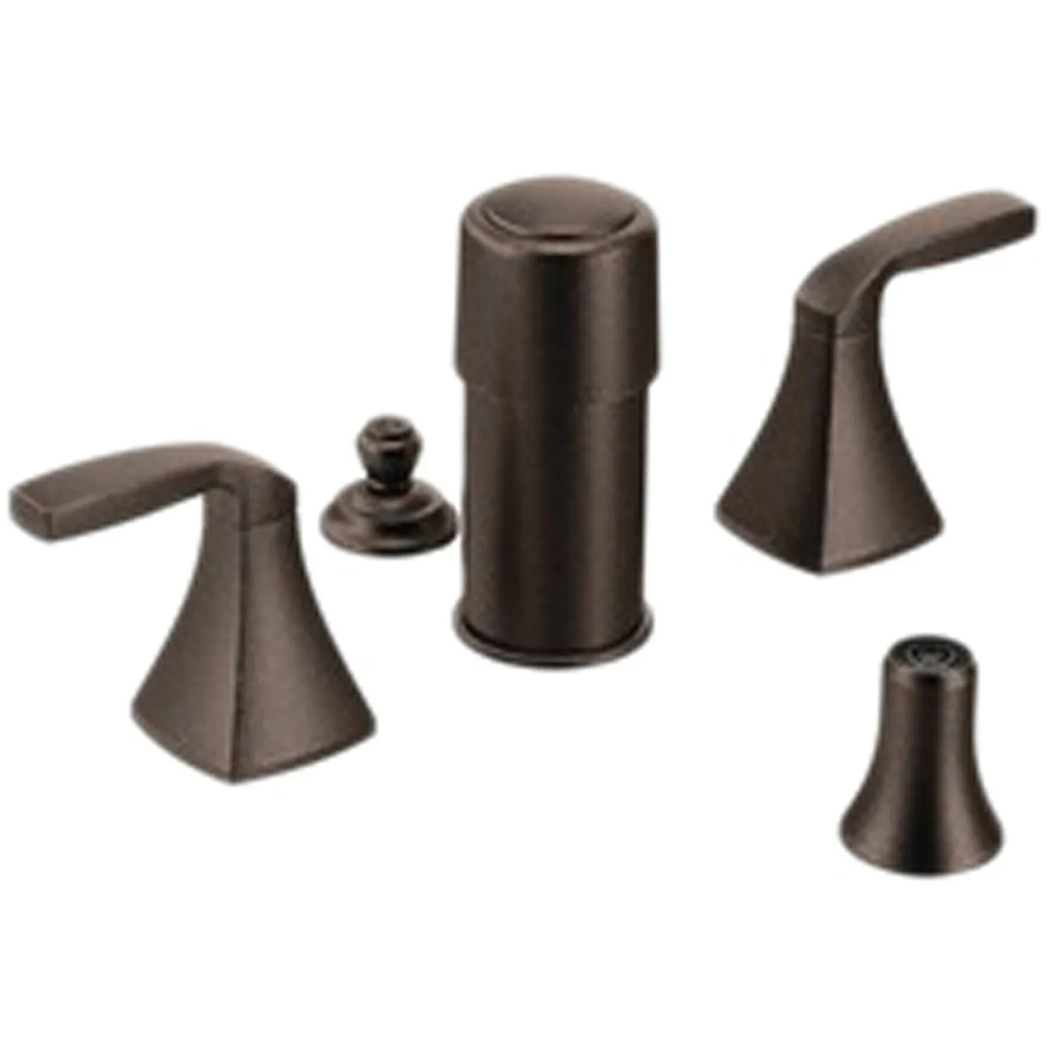 Moen T5269ORB Moen Voss Two-Handle Bidet Faucet with Diverter and Metal Pop-Up, Lever Handles, 4-Hole, Oil Rubbed Bronze - T5269ORB 