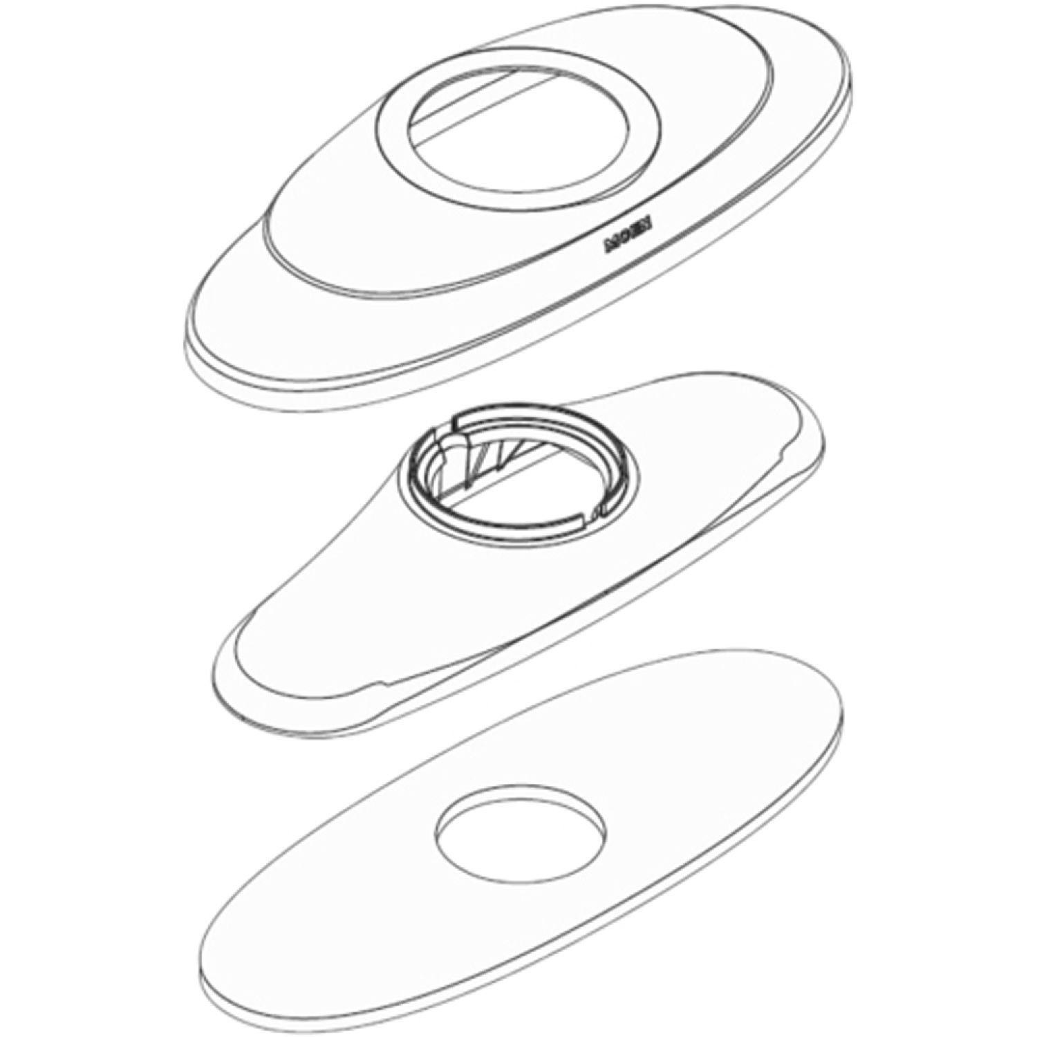 Moen 116622 Moen 116622 Part Eschutcheon, Lavatory Single Handle Single Mount Lever Plastic
