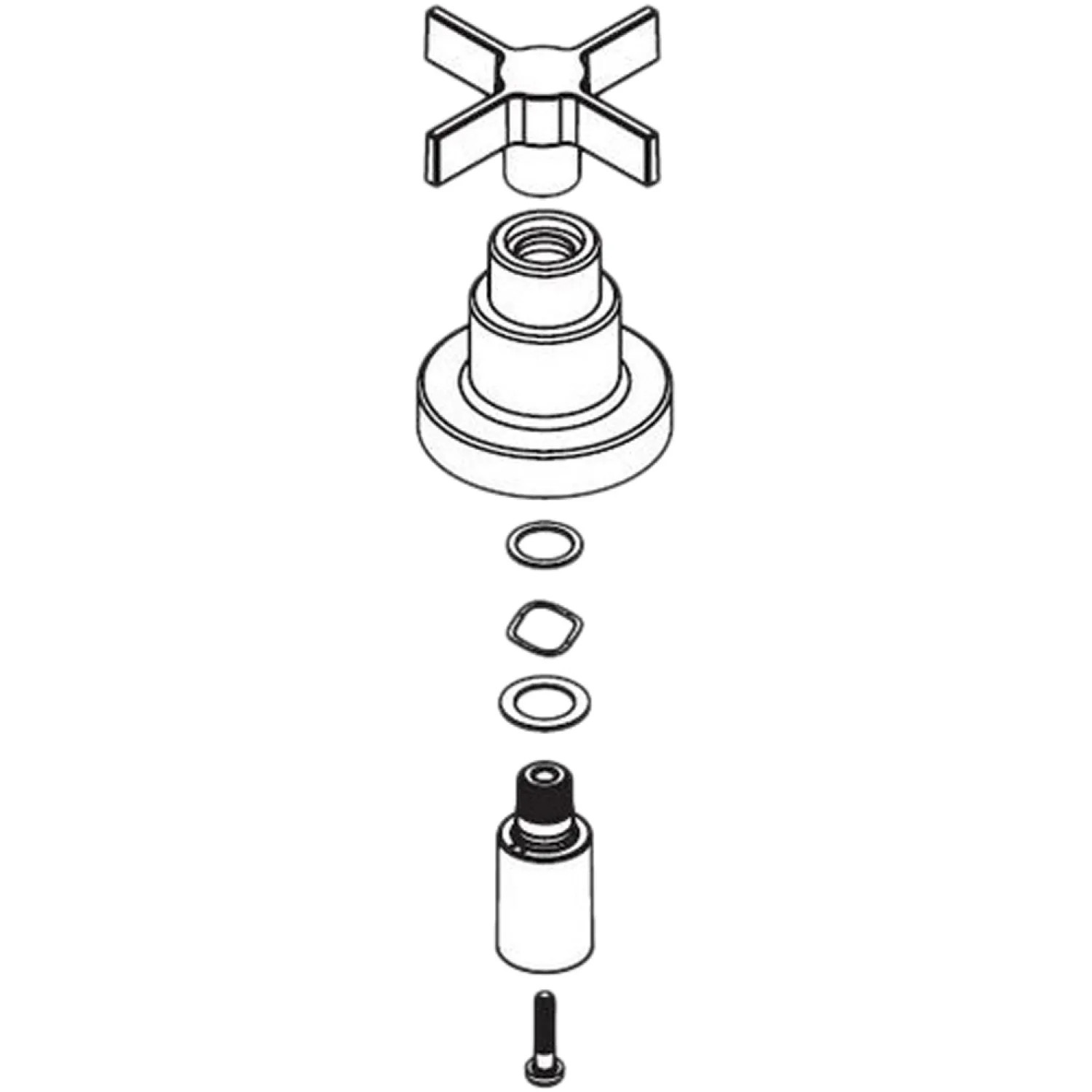Moen 123803 Moen 123803 Part Cross Handle Kit Widespread, Roman Tub, Wall Mount