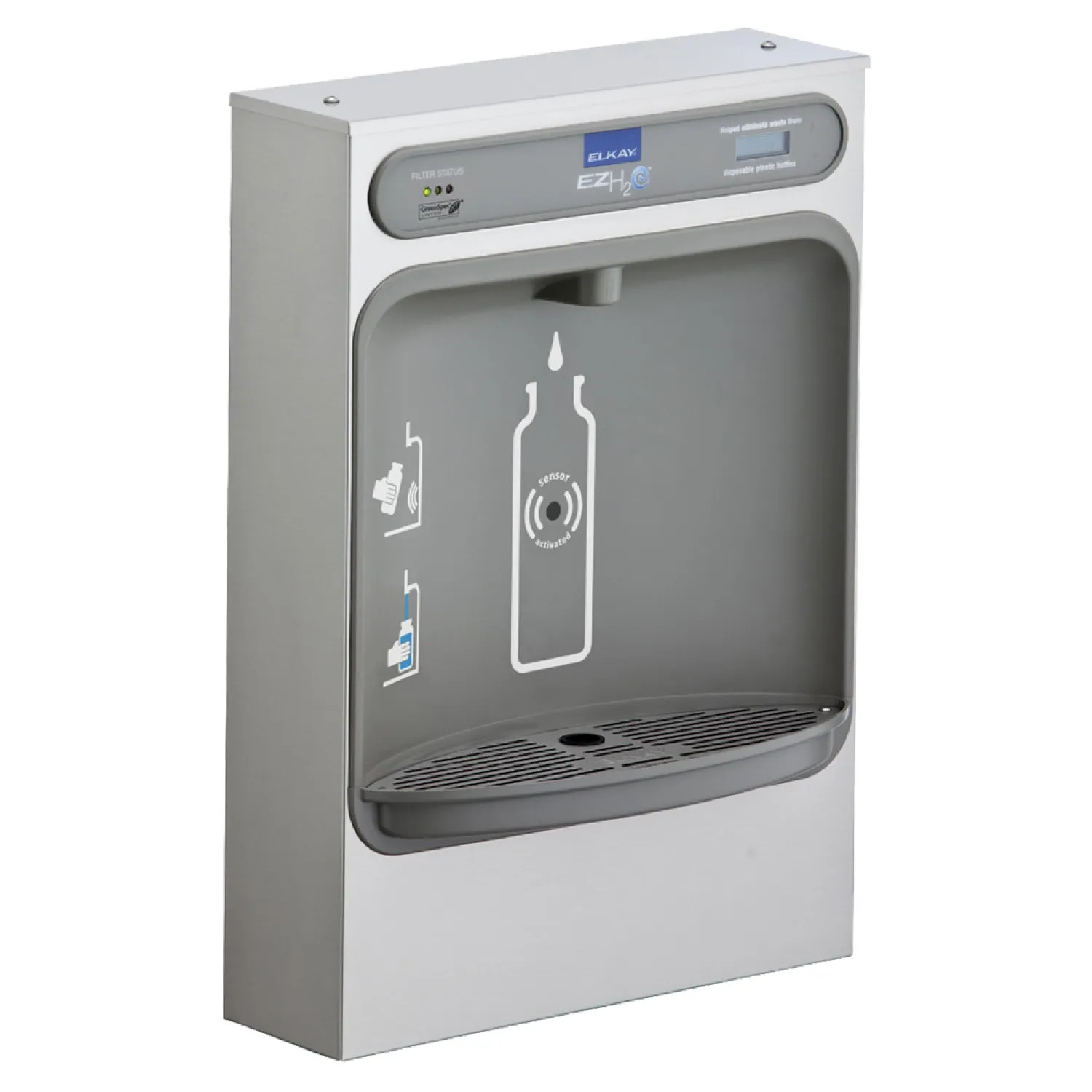 Elkay LZWSSM Elkay LZWSSM ezH2O Surface Mount Bottle Filling Station - Non-Refrigerated, Filtered, Stainless