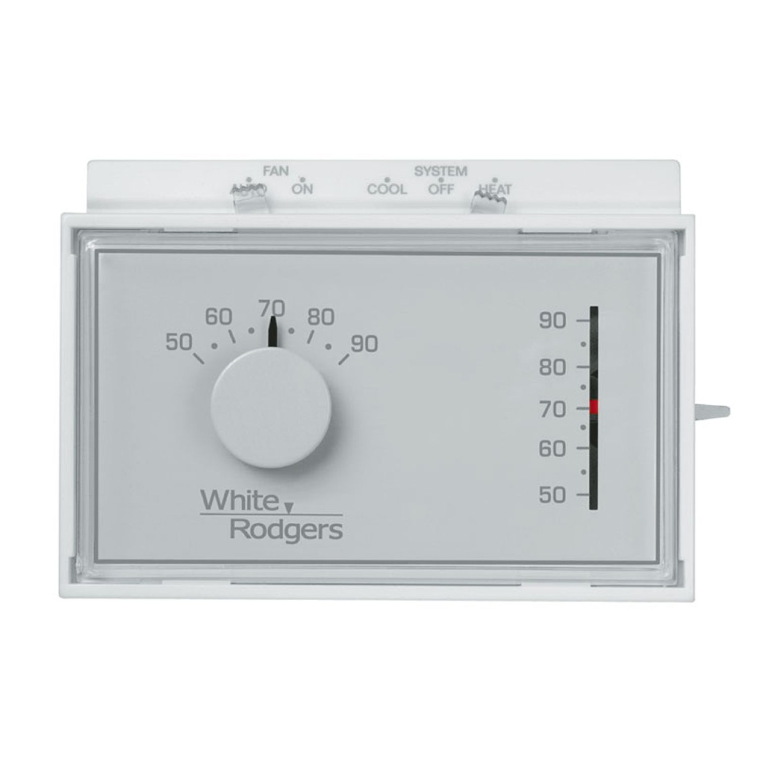 White-Rodgers 1F56N-444 White-Rodgers 24V Single Stage Universal Mechanical Thermostat for Three-wire Zone Valve and 750mV, White - 1F56N-444