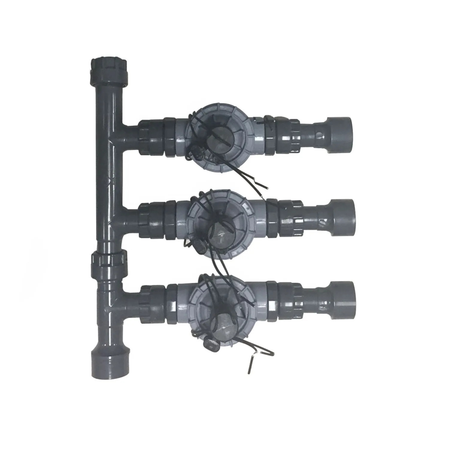 Commodity  3-Valve Sprinkler Manifold Setup with Flow Control - Irritrol NPT Globe Valves and 1