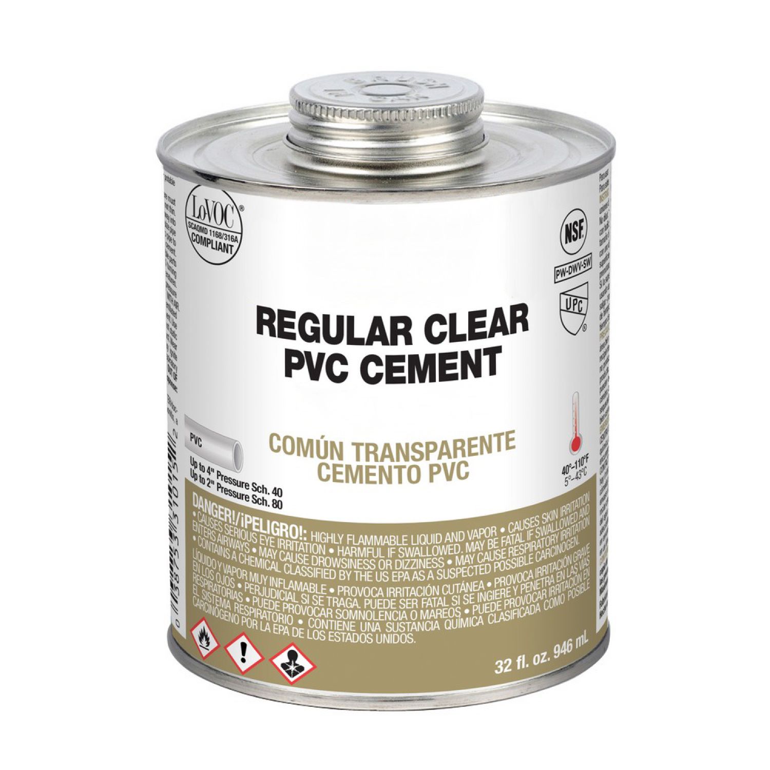 Mars 73177 Mars 73177 Regular PVC Cement, 32 oz, Clear