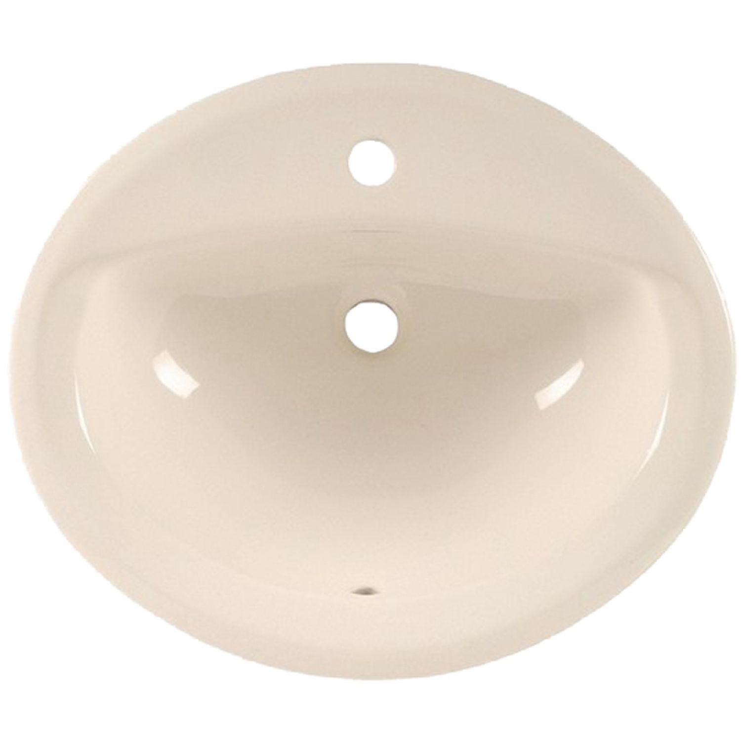 American Standard 0475.047.222 American Standard Aqualyn Countertop Sink, Faucet Ledge, Front Overflow, 1-Hole, Linen - 0475.047.222