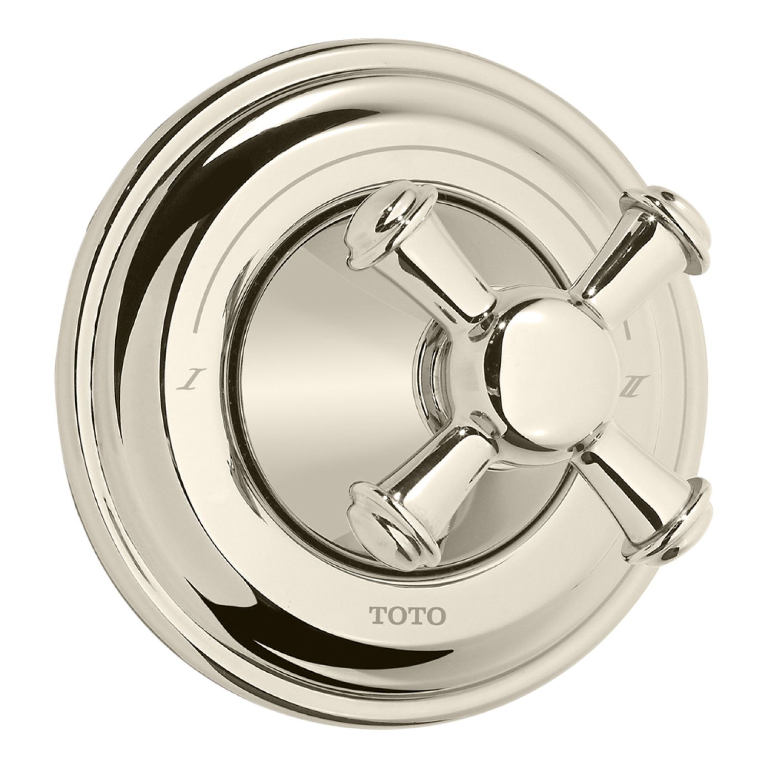 Toto TS220X#PN TOTO Vivian 3-Way Diverter Valve Trim w/ Off, Cross Handle, Polished Nickel - TS220X#PN