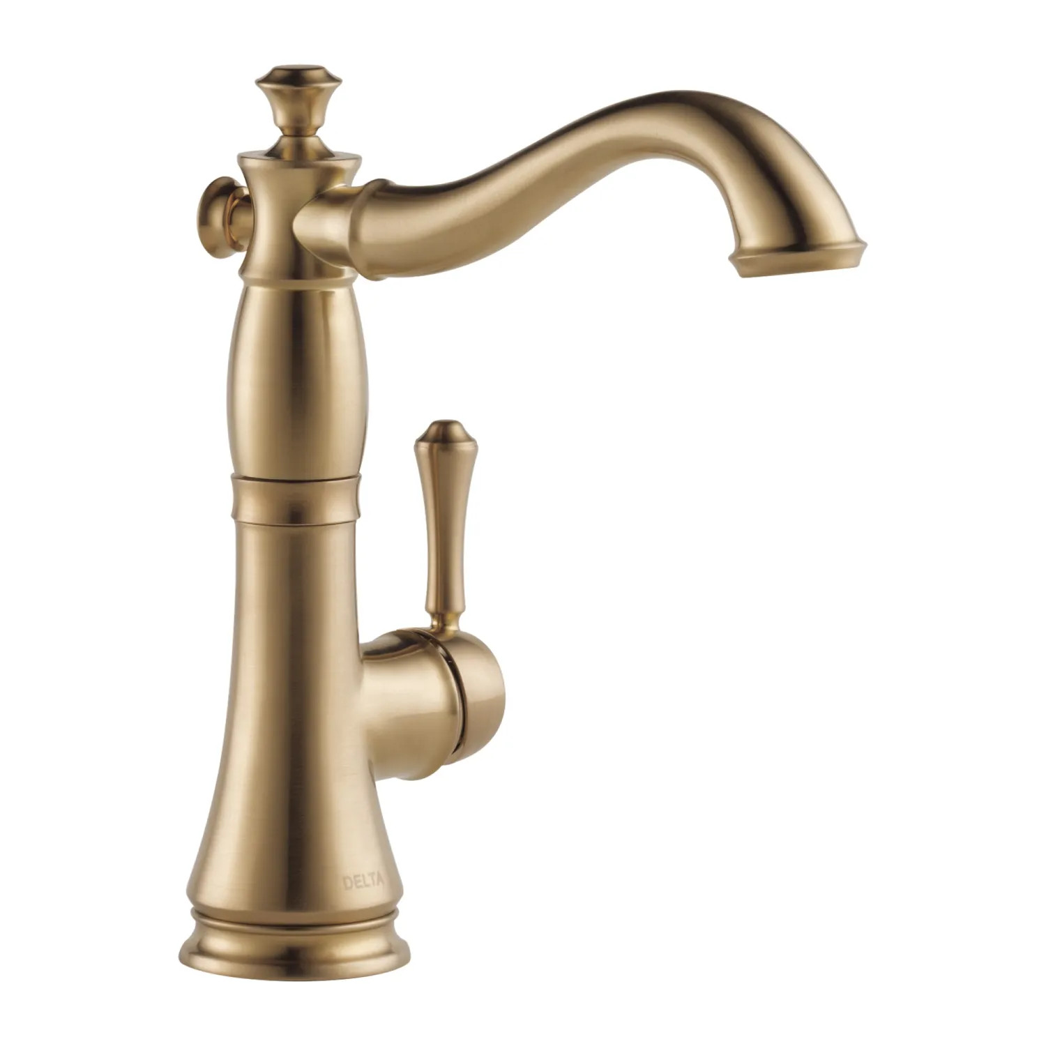 Delta 1997LF-CZ Delta Cassidy Single-Handle Deck-Mount Champagne Bronze Bar/Prep Sink Faucet with Ceramic Disc Cartridge, 1.5 GPM, Lever Handle, ADA-Compliant - 1997LF-CZ